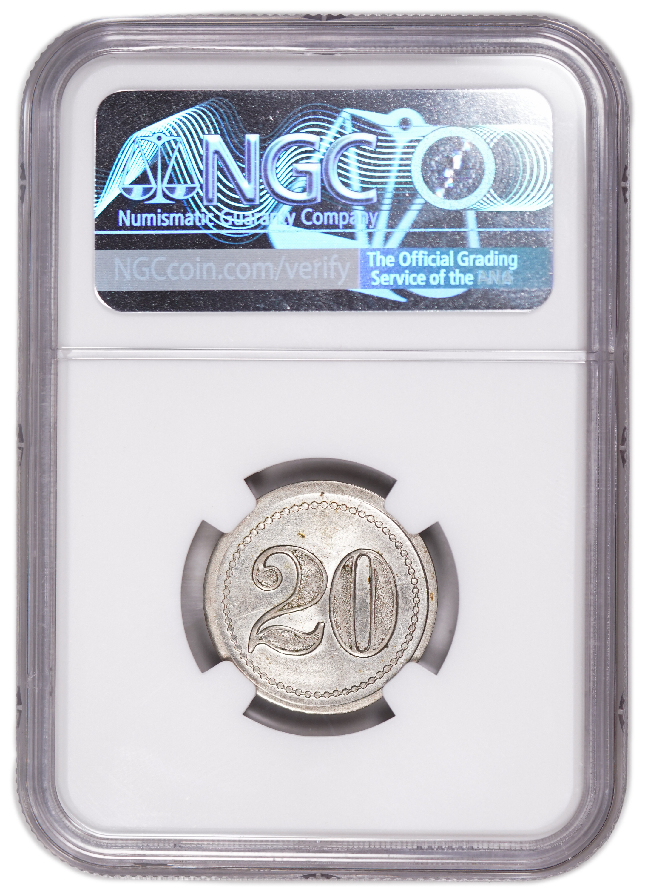 Palestine - Cafe werner token - 20 MIls 1930', bronze, copper-nickel - NGC MS 63 - 1 3