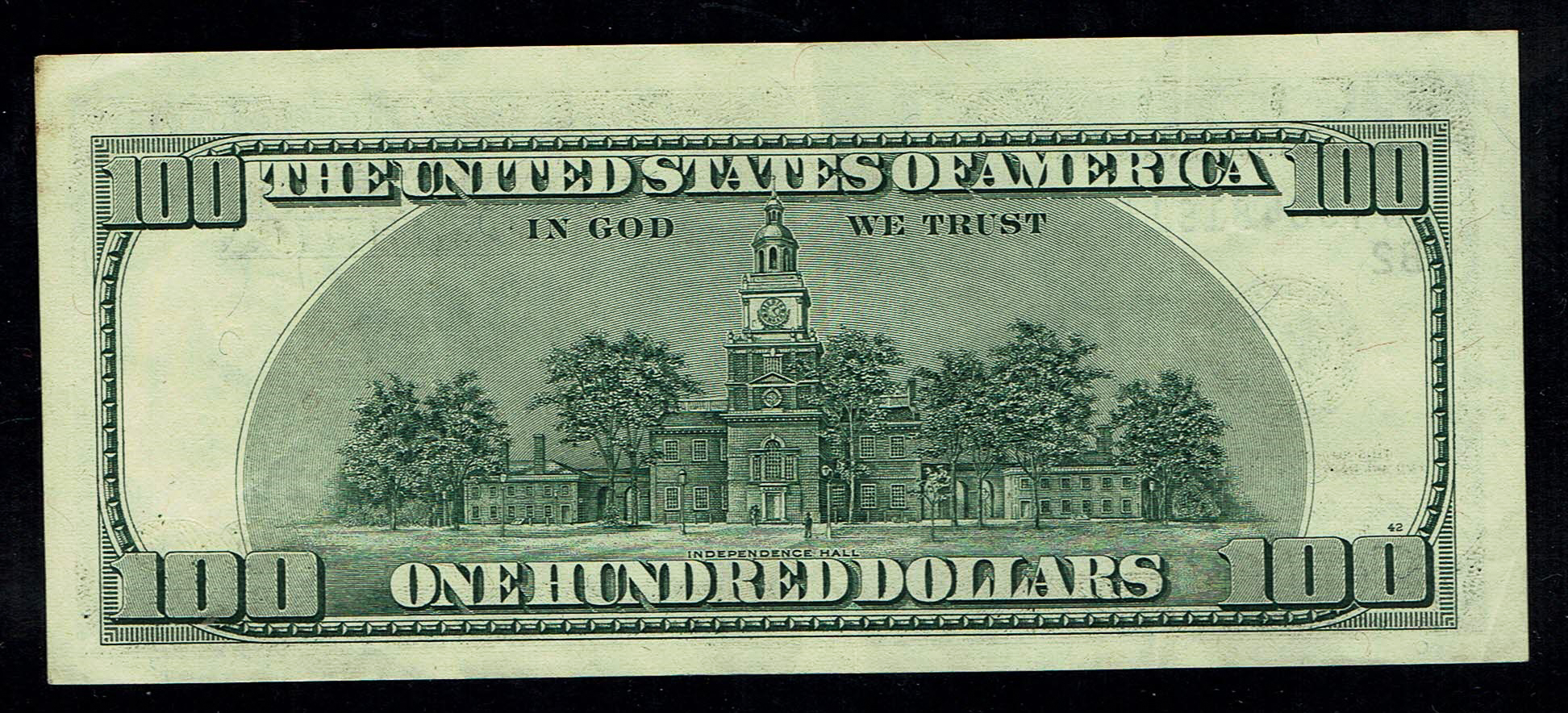 USA - 100 Dollars 1996 - Printing Error, Reverse Printing is Off Centered - XF - 1 0