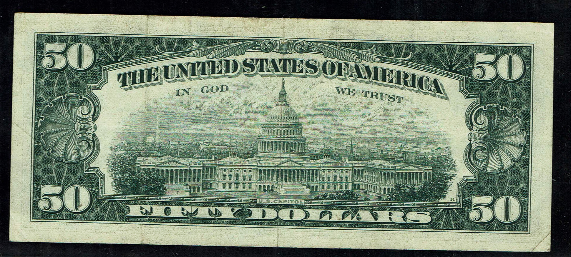 USA - 50 Dollars 1969 - Star note, Printing error, the green stamp is not centered - VF - 1 1
