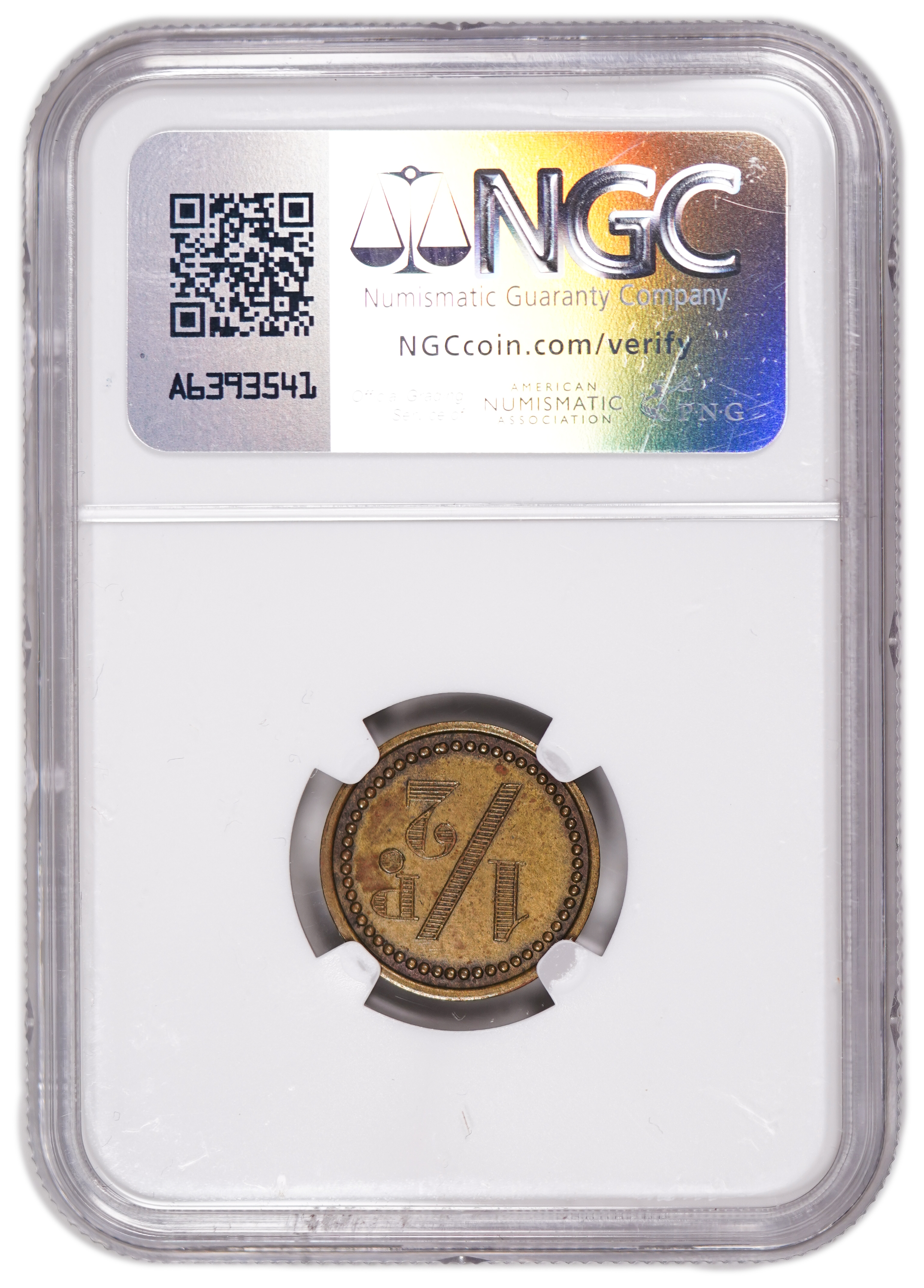 Palestine - 1/2 Piaster 1930' - Palatin Hotel - NGC AU 53 - Very high grade for this token - 1 3