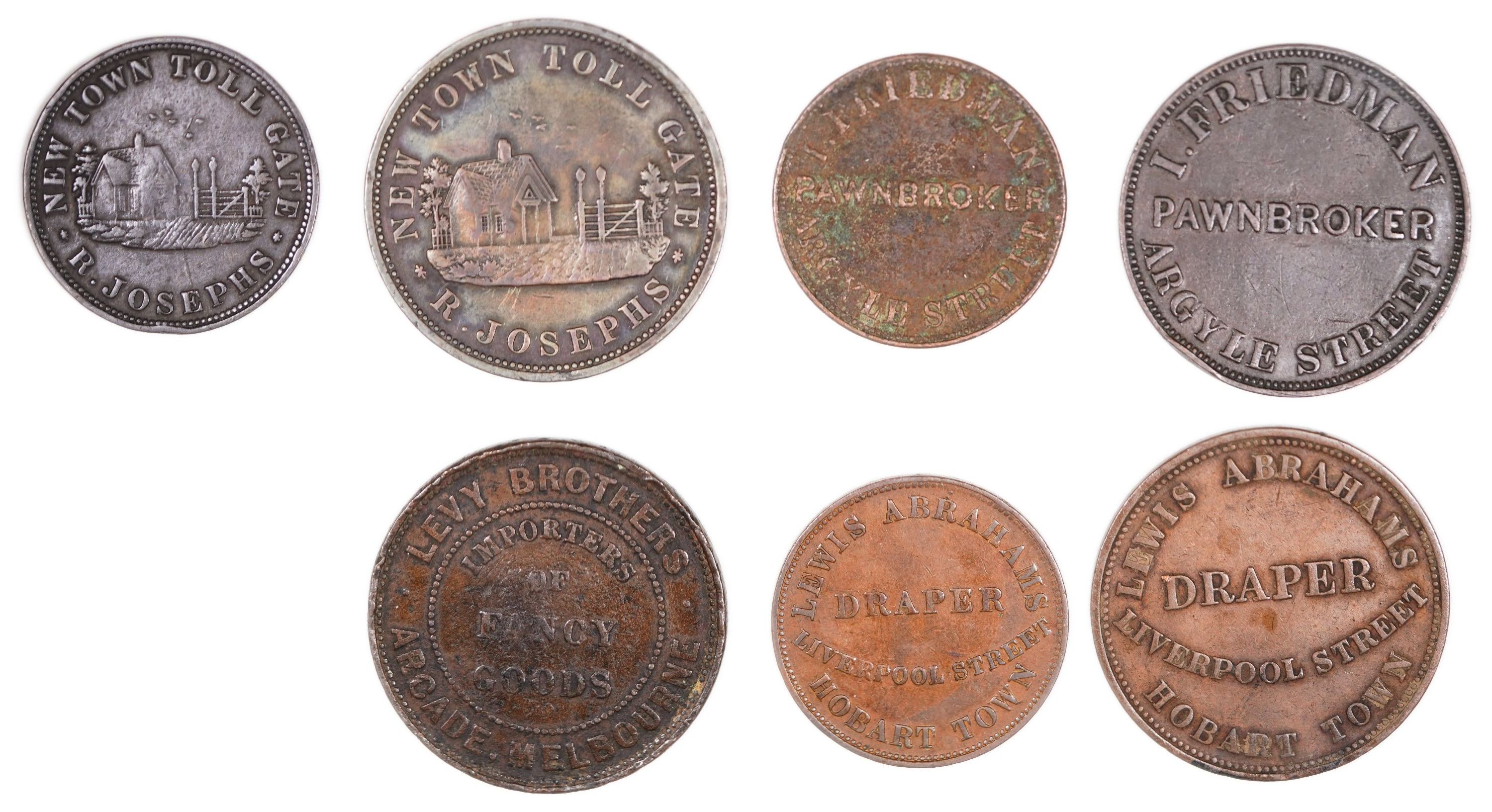Judaica / Zionism - Tasmania & New Zealand, Jewish Merchant Tokens, Mid-19th Century - 1 0