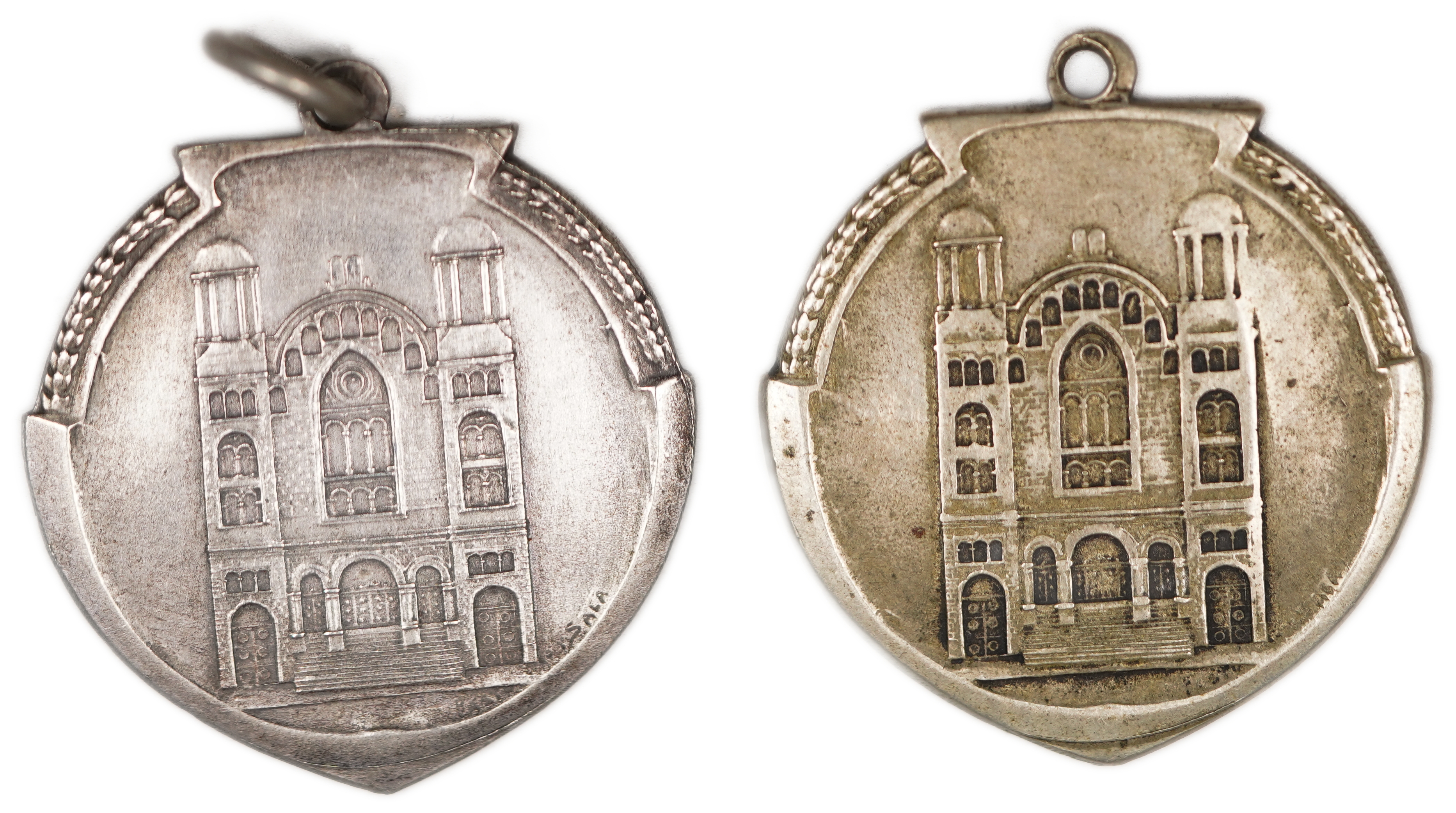 Judaica / Zionism - Argentina, Pair of Medals for the Inauguration of the “Gran Templo Israelita” in Buenos Aires ... - 1 1