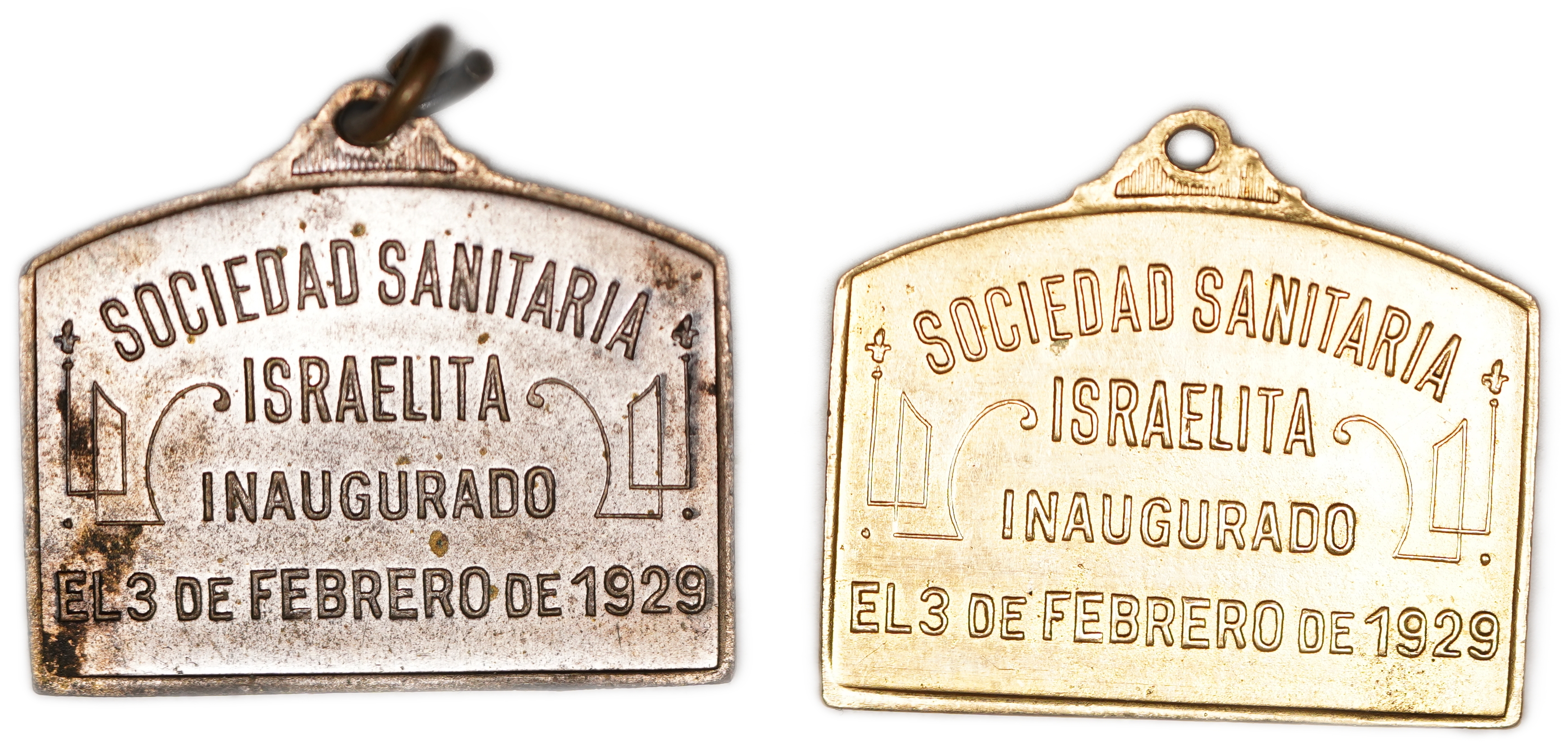 Judaica / Zionism - Argentina, Pair of Medals Commemorating the Inauguration of “Hospital Clara” of the Jewish ... - 1 1