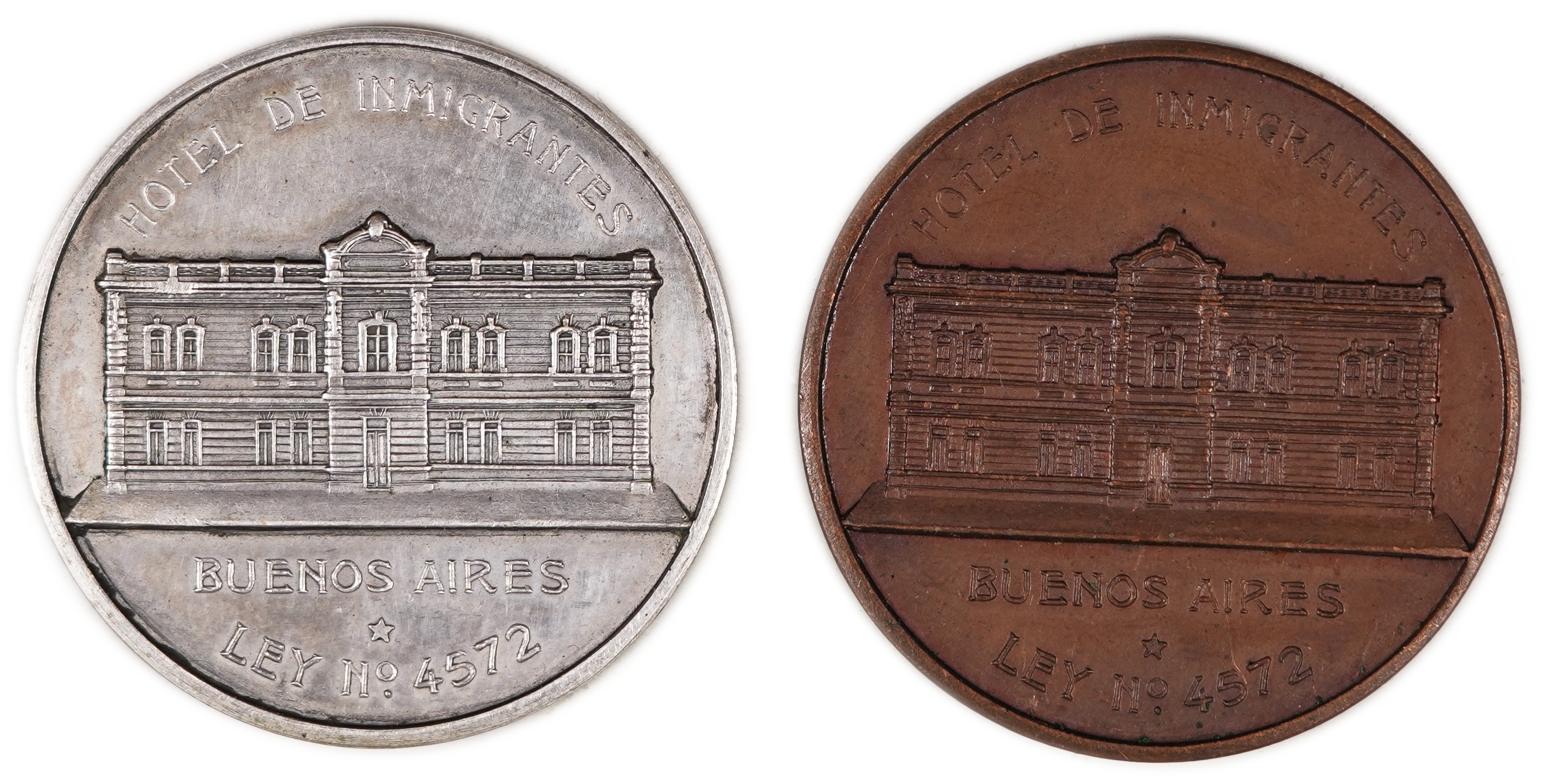 Judaica / Zionism - Argentina - “Hotel de Inmigrantes”, Buenos Aires, Cornerstone-Laying Medals, 1906 - 1 0