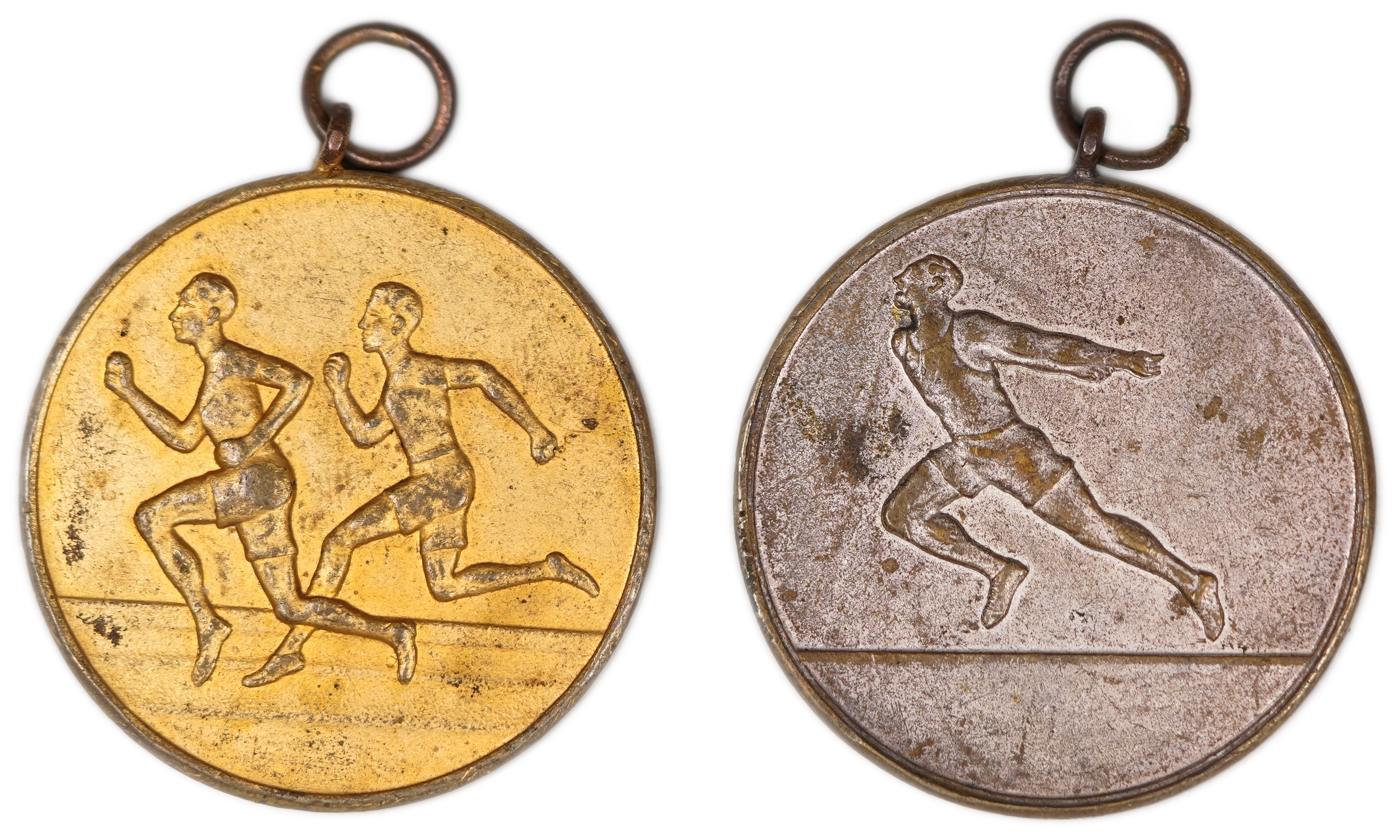 Palestine - Pair of Athletics Medals, Palestine vs Egypt, 1945 - 1 0