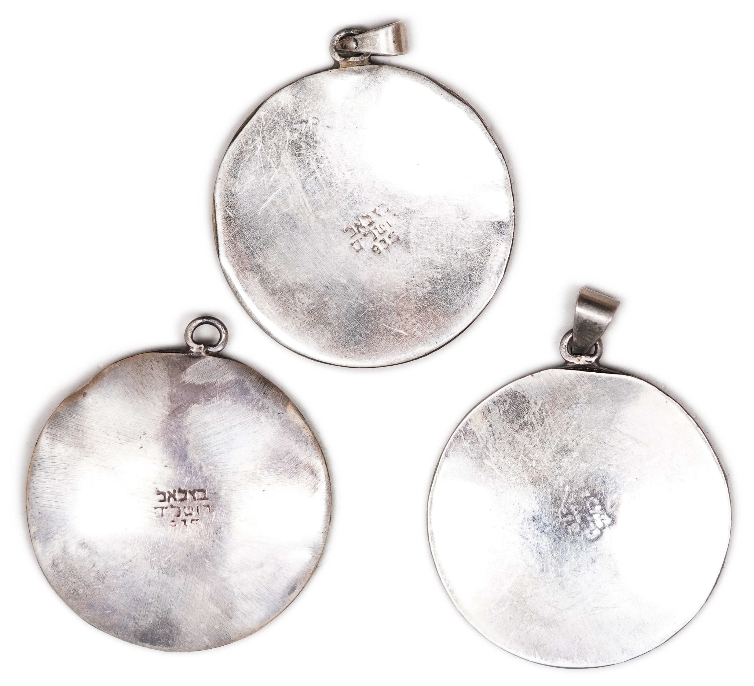 Palestine - Set of Three Silver Medallions, Bezalel Jerusalem - Marked Silver 935 - 1 1