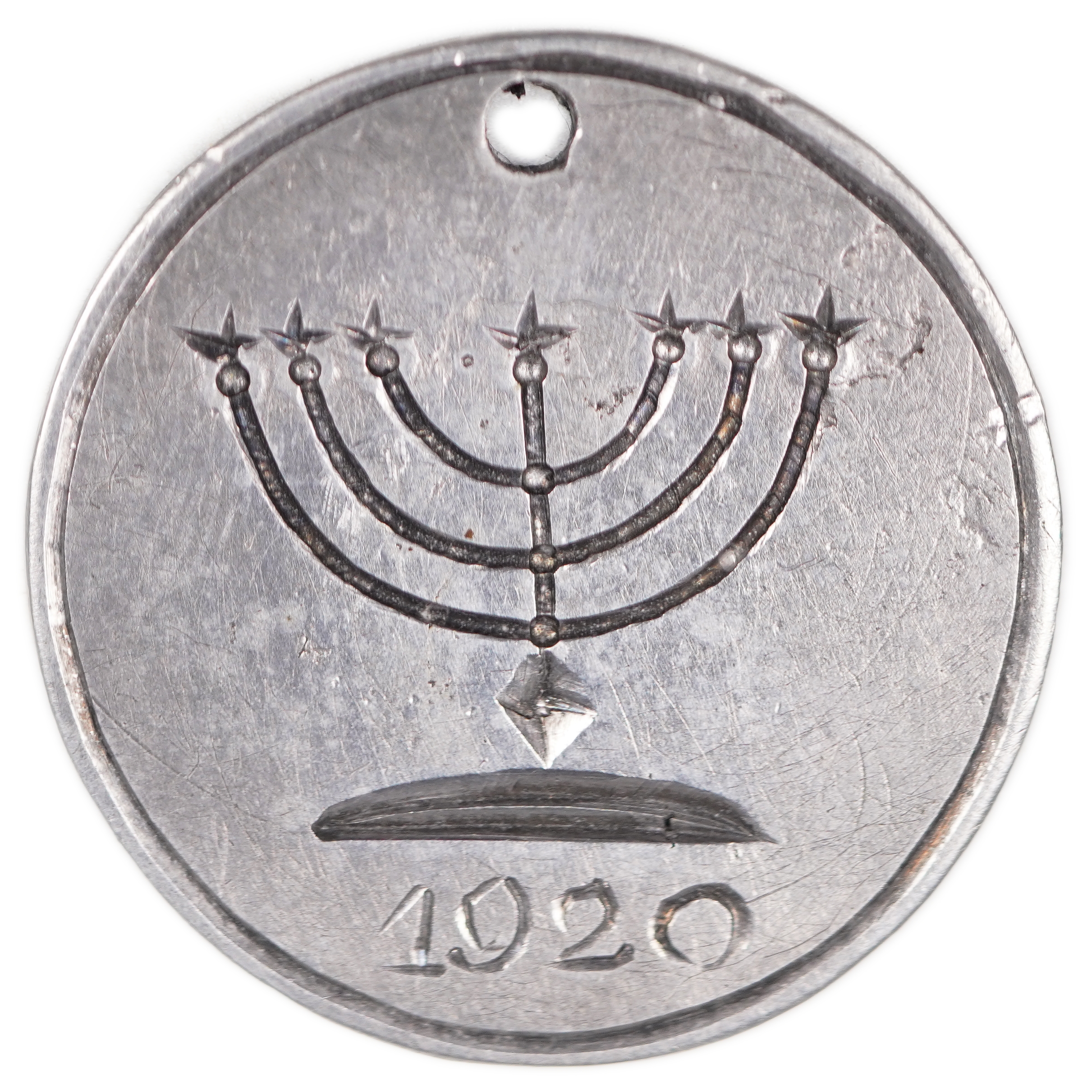 Judaica / Zionisim - Lithuania, Vilna, Hand-engraved Jewish token, Possibly early, but the “1920” date raises ... - 1 1