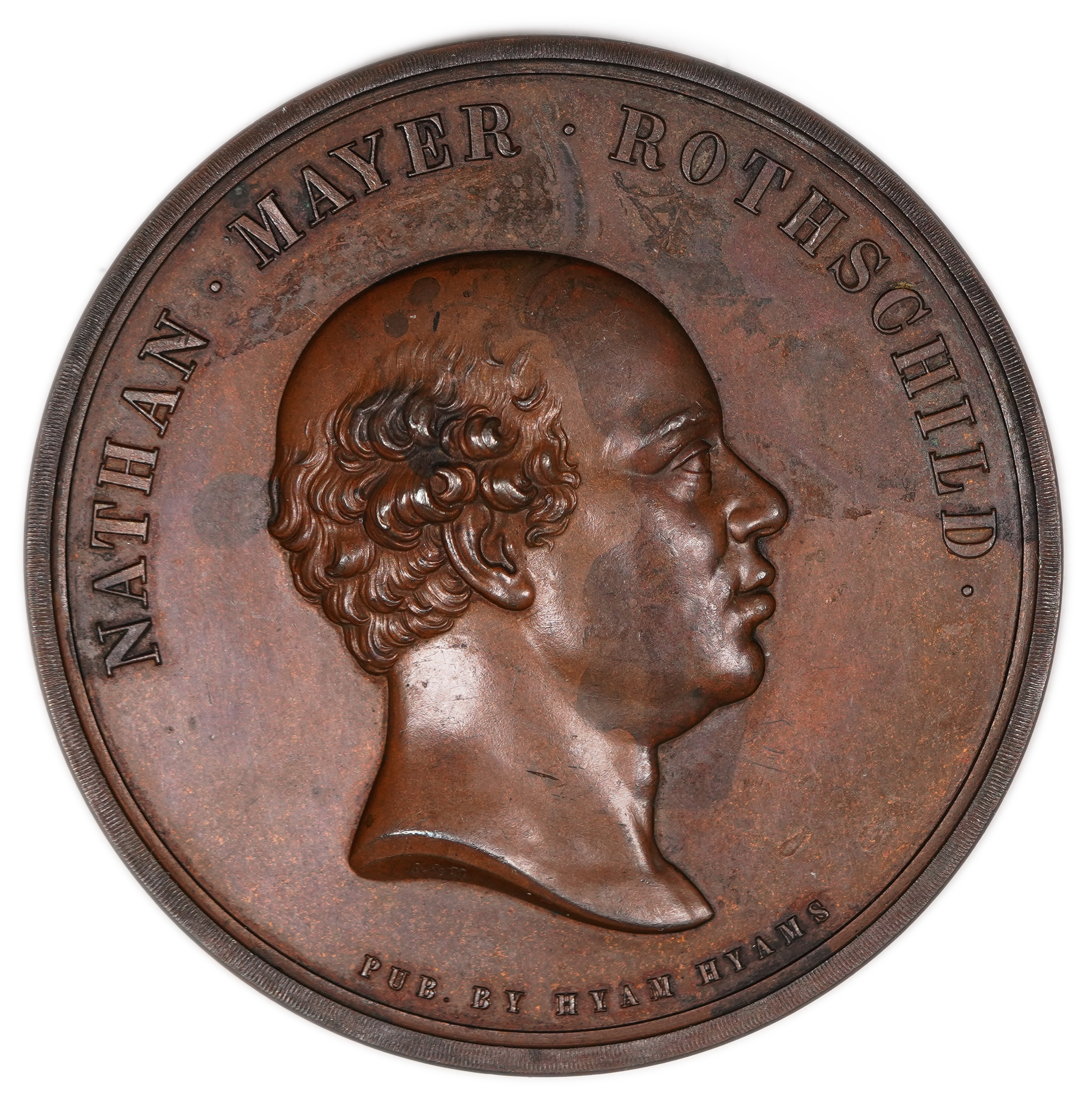 Judaica / Zionism - England, Portrait Medal in Memory of Nathan Meir Rothschild, 1840 - 1 0