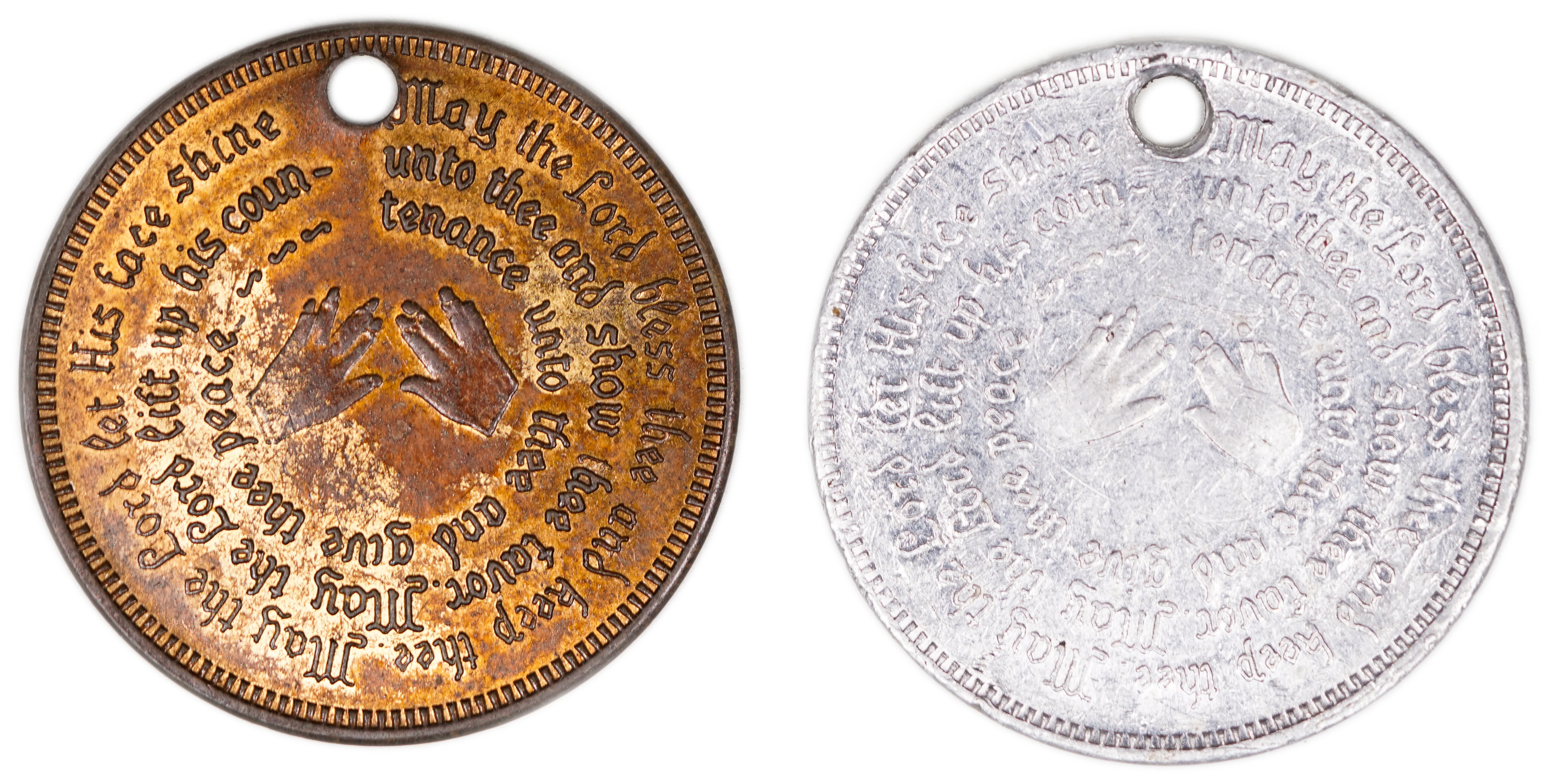 Judaica / Zionism - USA, Two “Priestly Blessing” Amulets - 1940s-1950s - 1 1