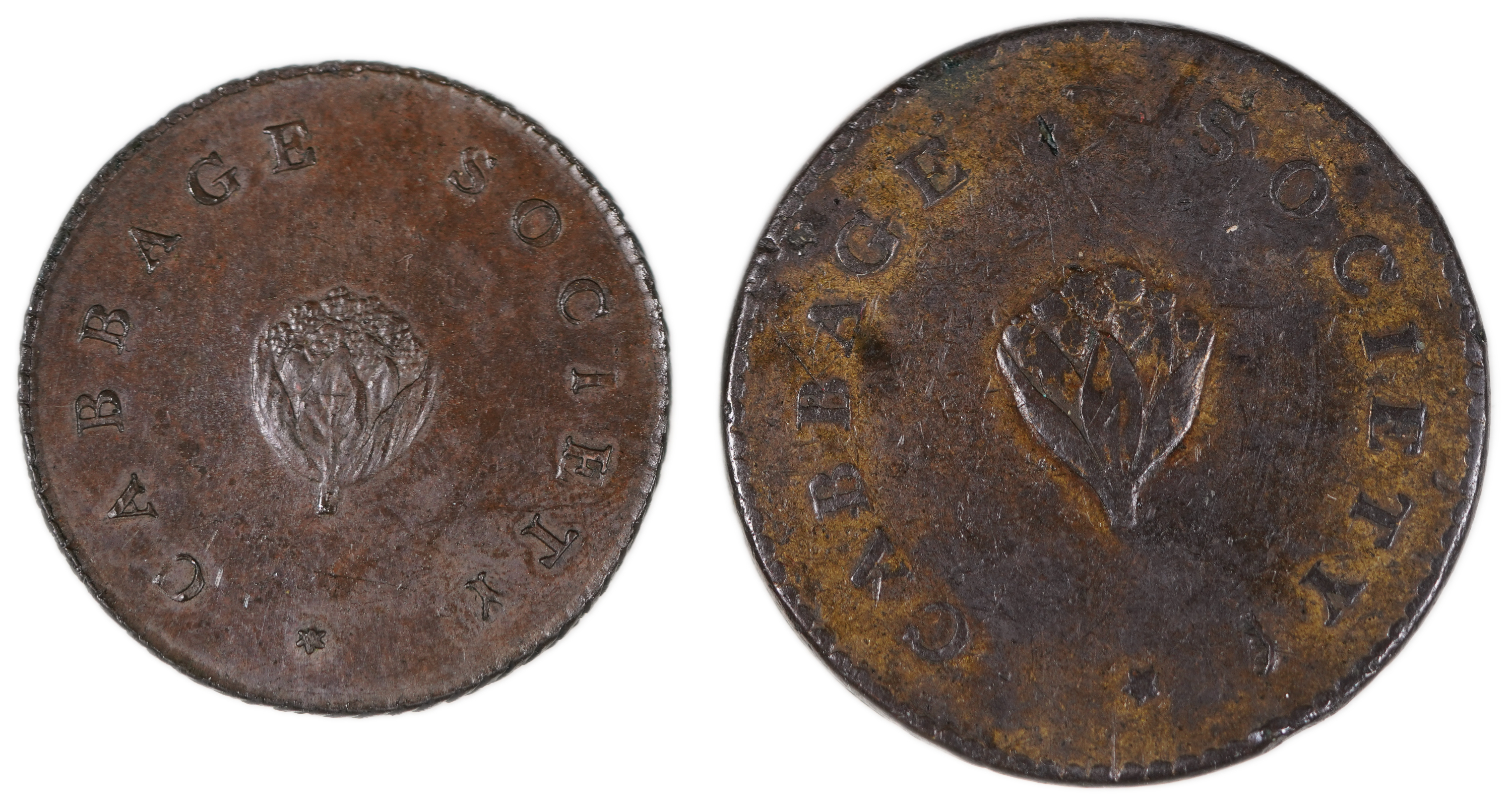 Judaica / Zionism - England, CABBAGE SOCIETY Tokens, 18th-19th Centuries - 1 1