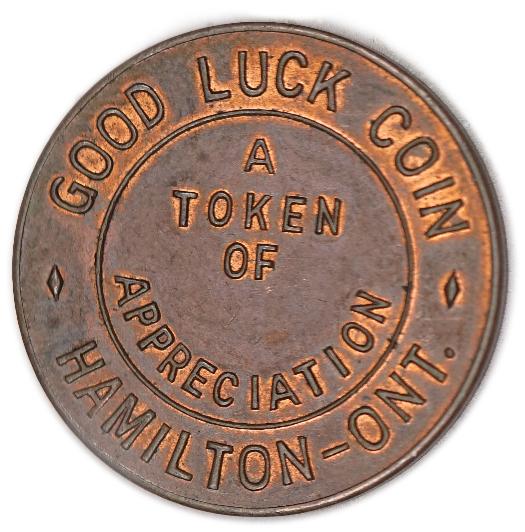 Judaica / Zionism - Canada, Anshe Sholom Synagogue Good Luck Token - 1940s - 1 1