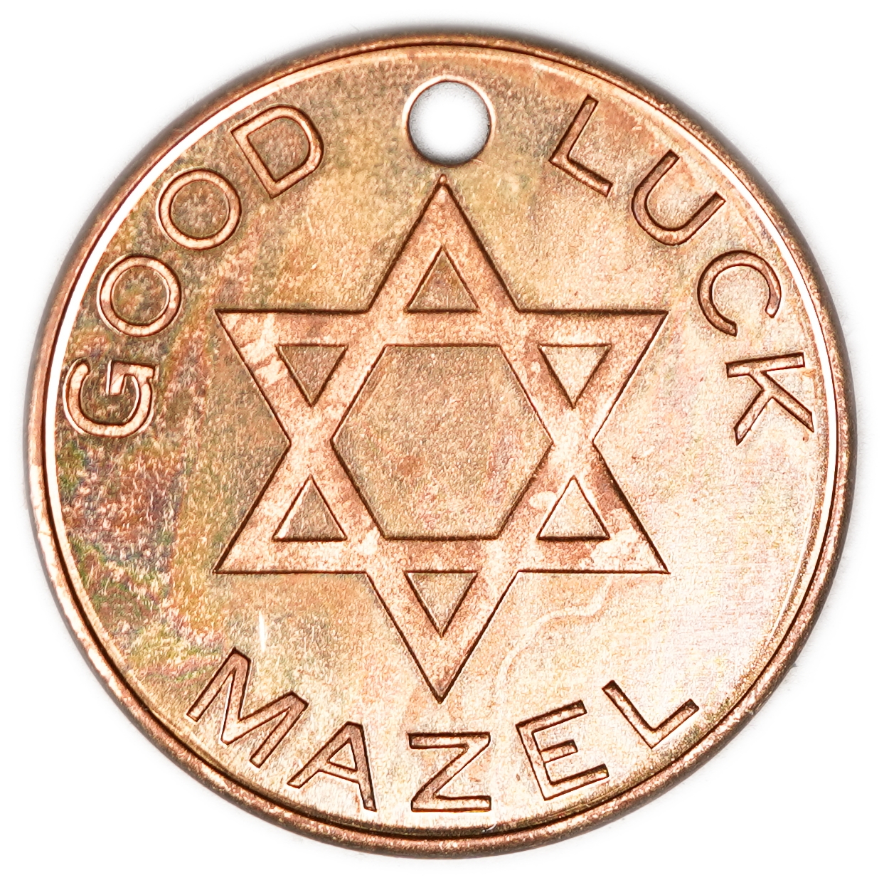 Judaica / USA - “Hora - Mazel Good Luck” Medal - circa 1940s - 1 1