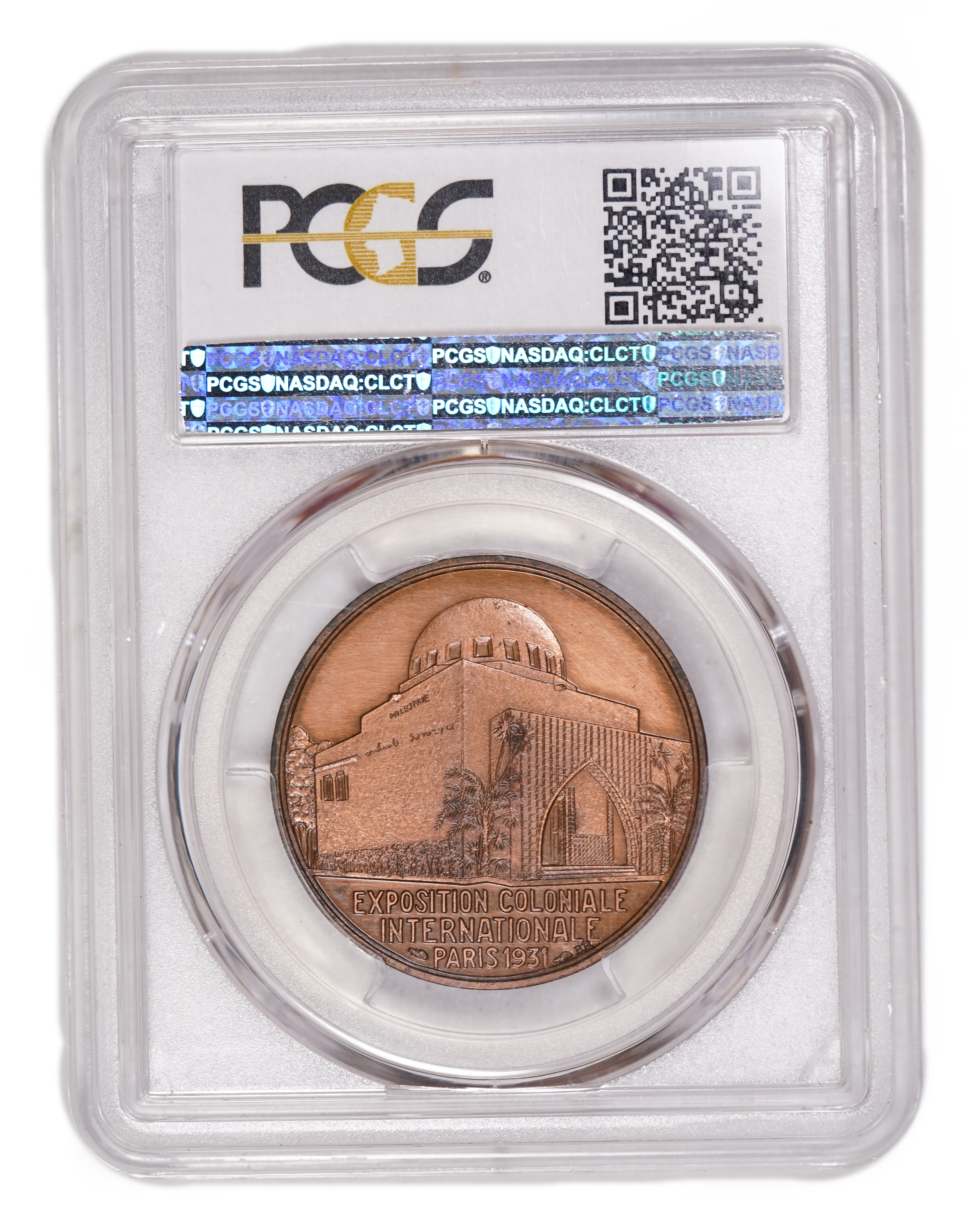 Judaica / Zionism, France – Medallion of the International Fair in Paris, France 1931 – Bronze – PCGS MS 62 BN - Rare - 1 3