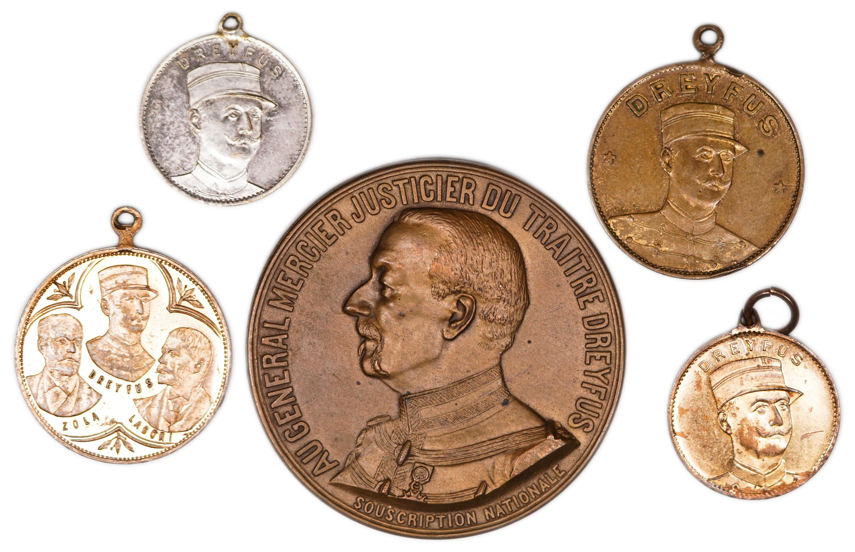 Judaica / Zionisim - France, Five Medals Struck for the Dreyfus Affair (Late 19th - Early 20th Century) - 1 0
