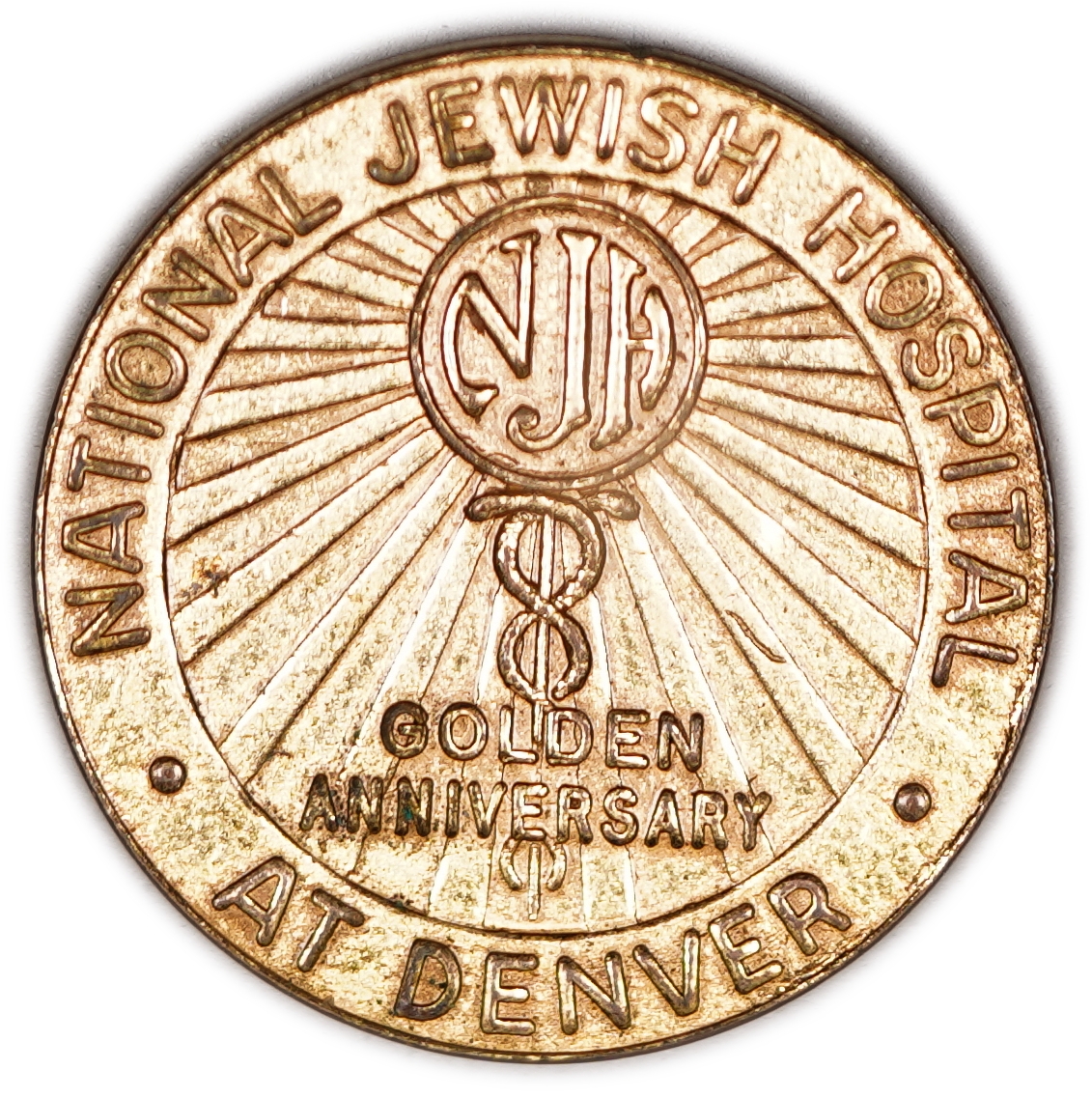 Judaica / Zionism - USA, National Jewish Hospital at Denver 50th Anniversary Medal - 1949 - 1 0