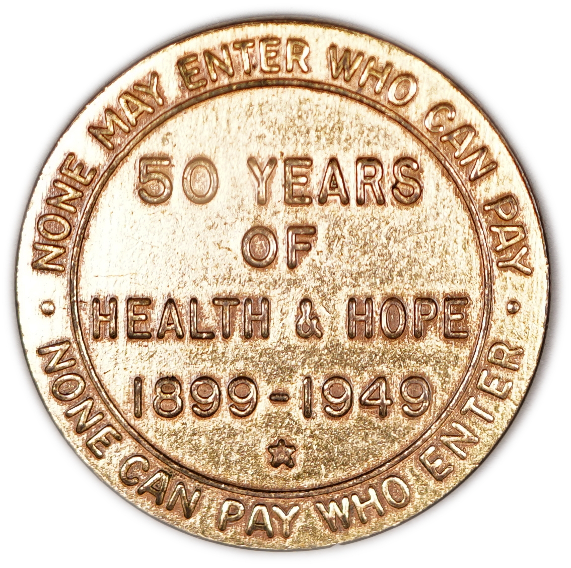Judaica / Zionism - USA, National Jewish Hospital at Denver 50th Anniversary Medal - 1949 - 1 1