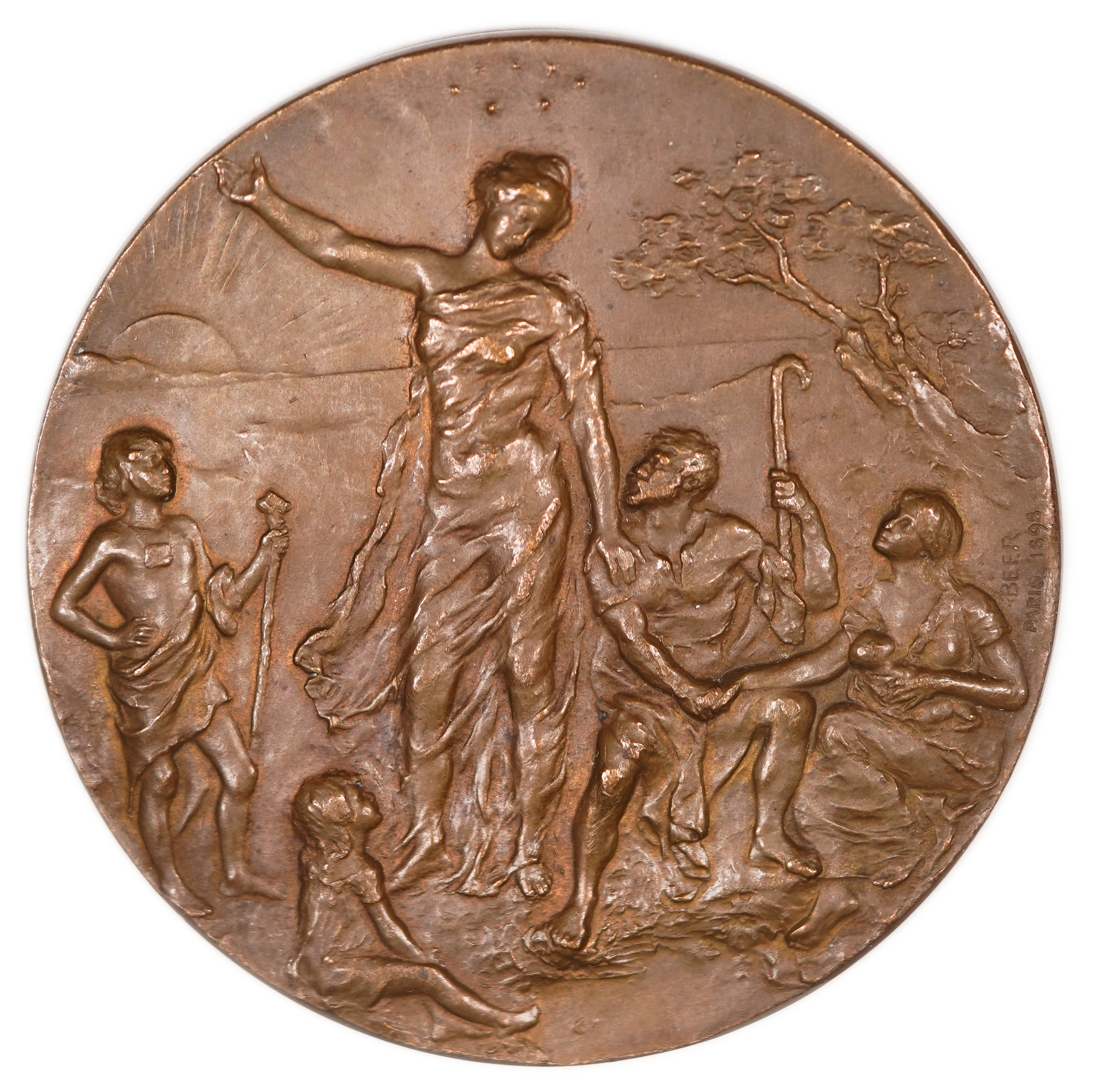 Judaica / Zionism - Bronze Medal Commemorating the Second Zionist Congress, Paris 1898 - 1 0