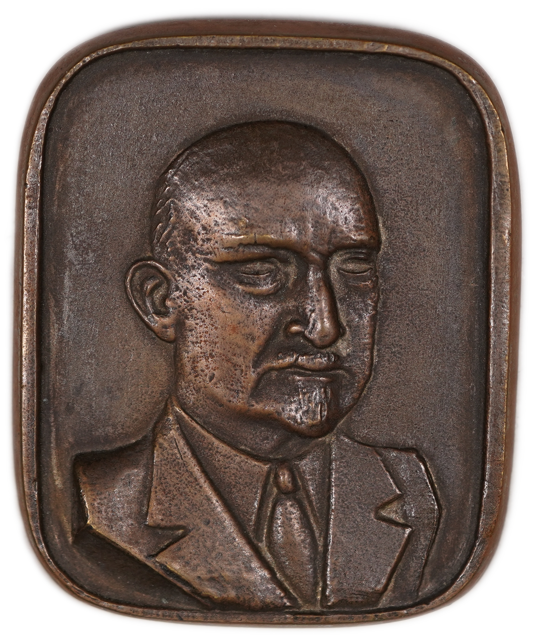 Judaica / Zionism - Israel, Bronze Medallion of Chaim Weizmann, First President of the State of Israel - 1 0
