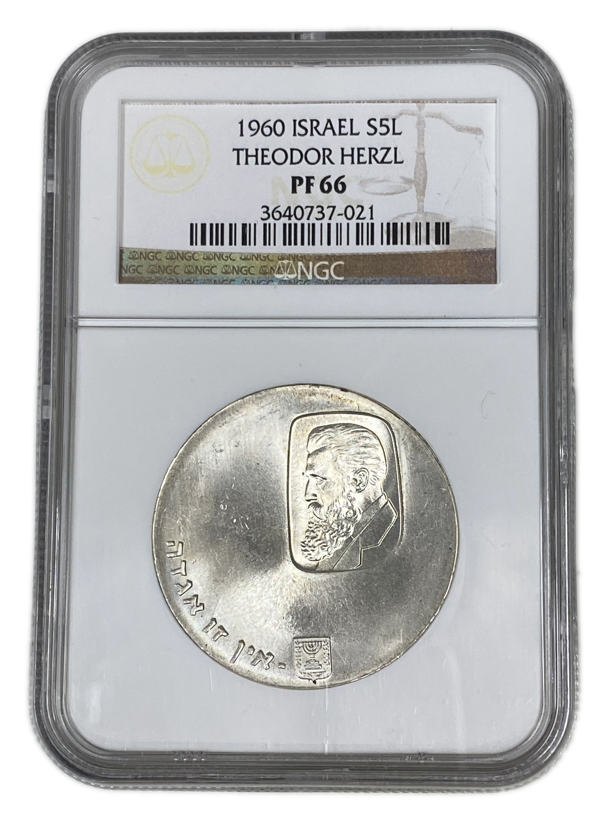 Israel - 5 Lirot 1960 - Theodore Herzl Centenary - NGC PF 66 - Israel's 12th Anniversary of Independence Coin - ... - 1 0