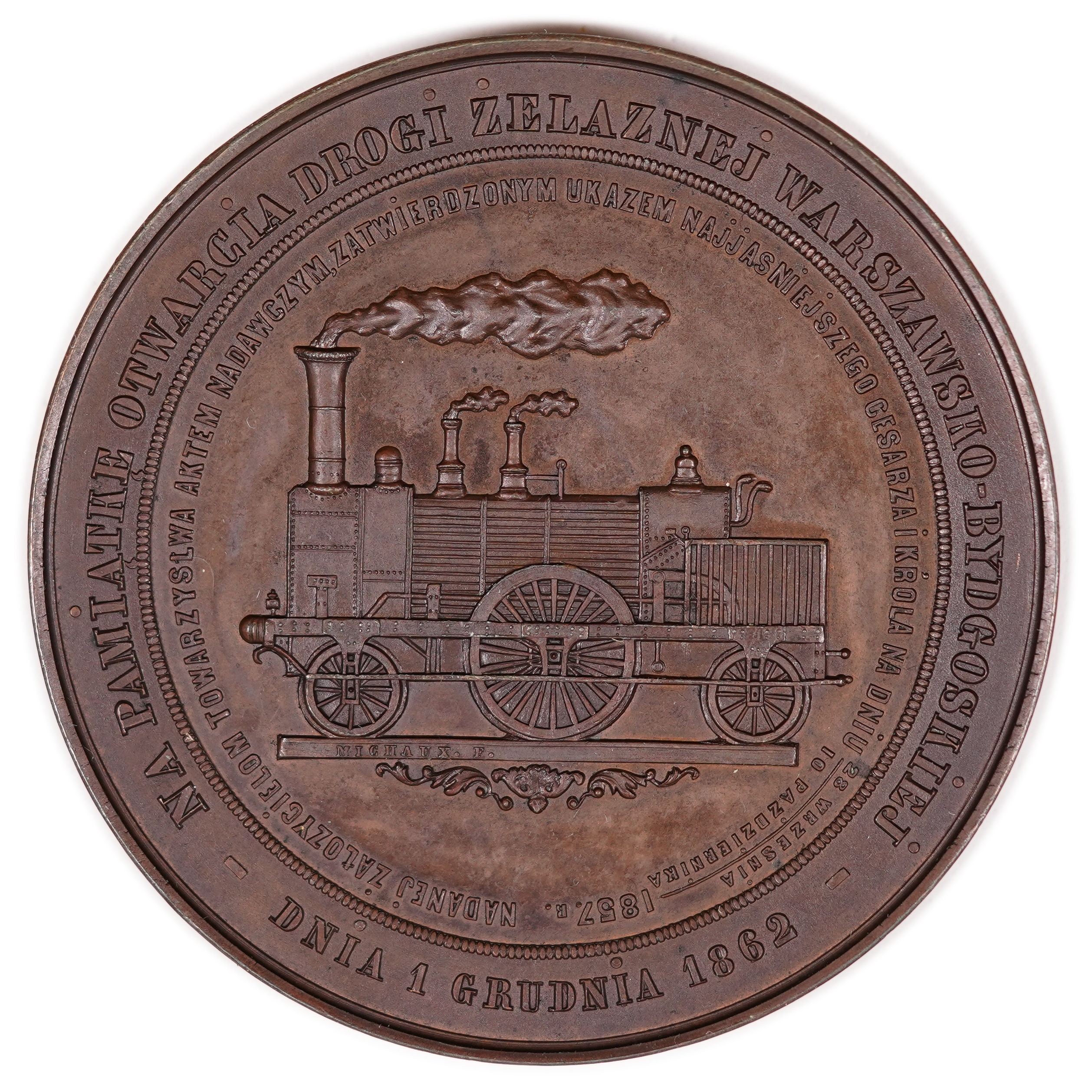 Judaica / Zionism - Poland, Warsaw Bydgoszcz Railway Medal, 1862 - 1 0