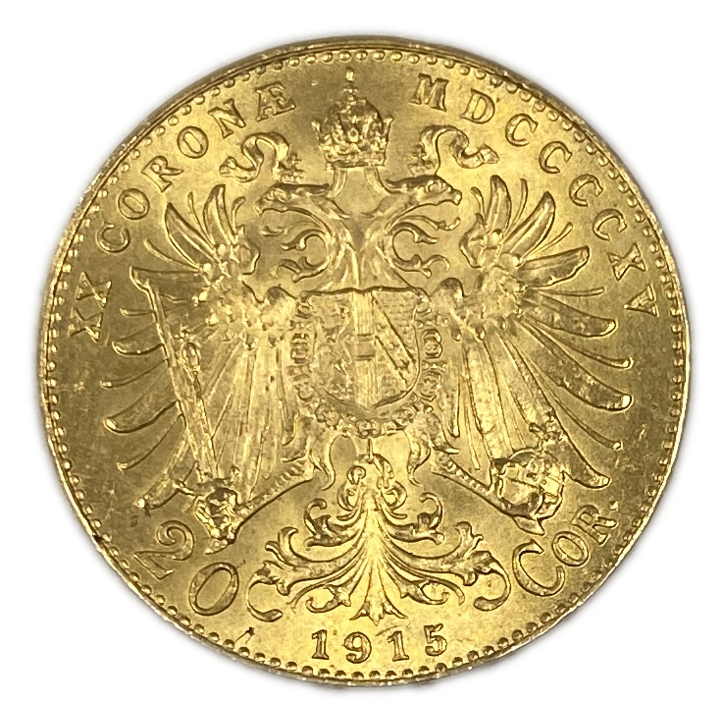 Austria – 20 krona 1915 – AU-UNC – gold 900, 21 mm, 6.77g