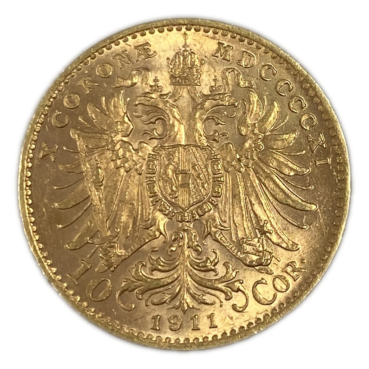 Austria – 10 krona 1911 – AU-UNC – gold 900, 19 mm, 3.39 g