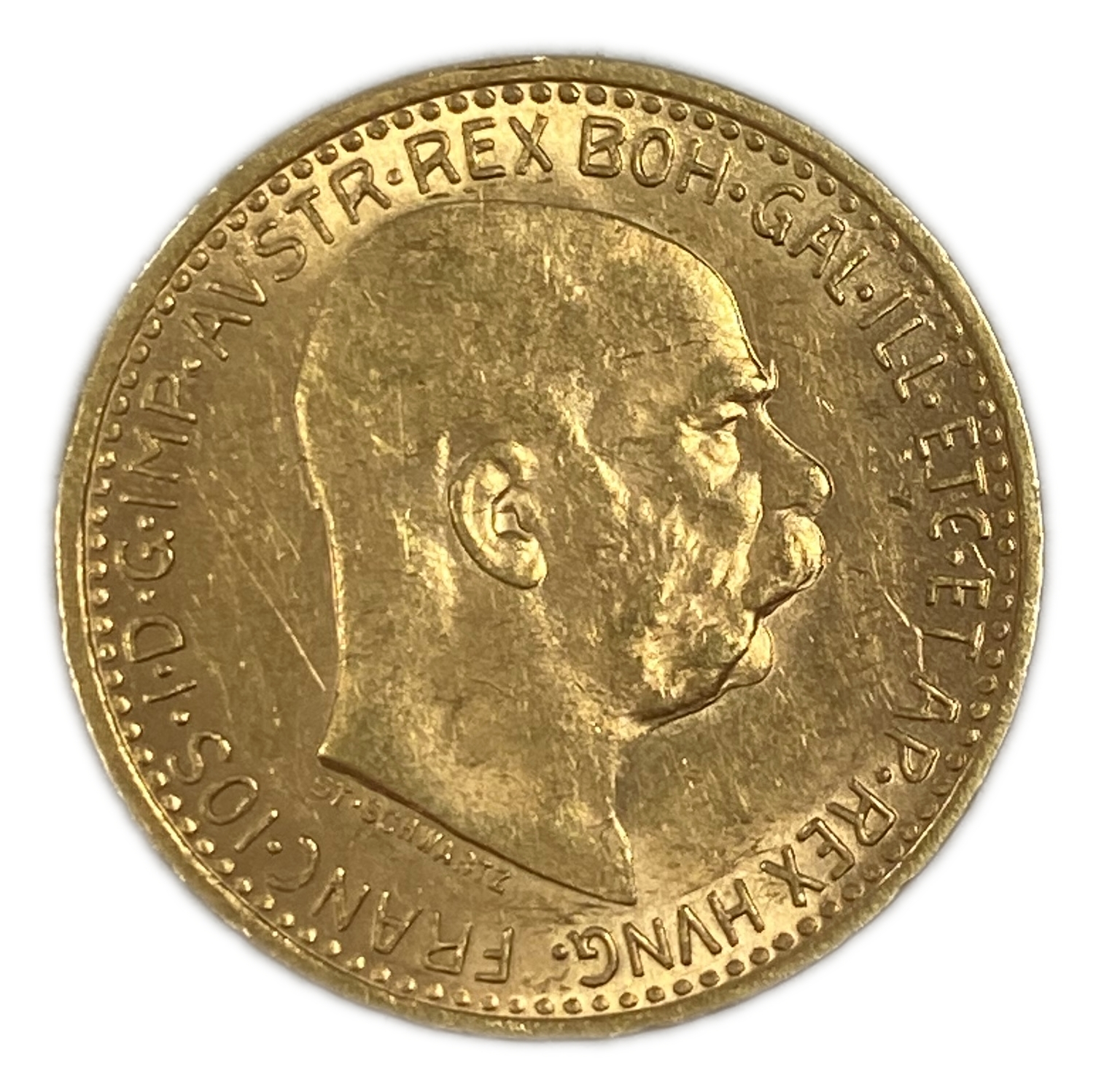 Austria – 10 krona 1911 – AU-UNC – gold 900, 19 mm, 3.39 g - 1 1