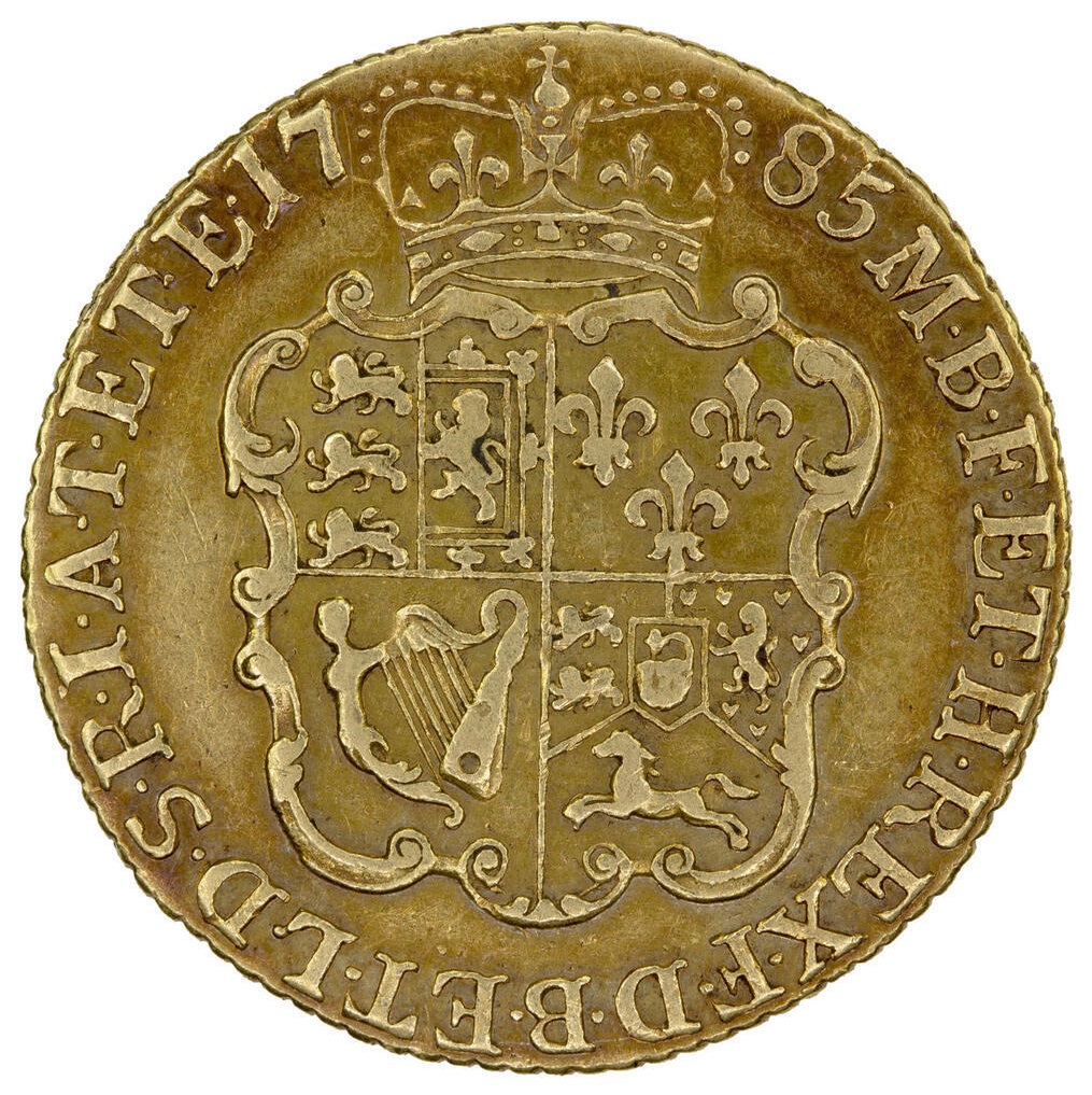 England (Great Britain) - 1 Guinea 1785 - XF - George III 4th portrait - Gold 917, 8.37g, 24mm - 1 1