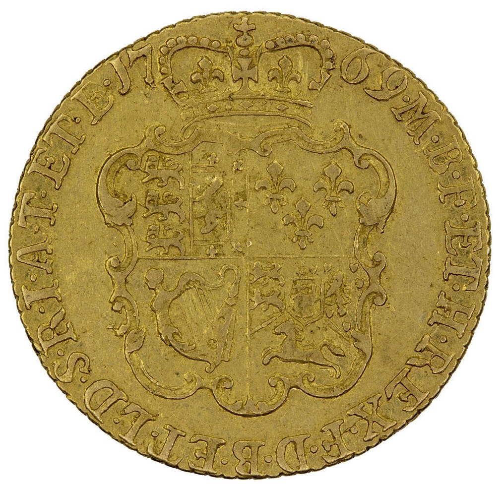 United Kingdom - 1 Guinea 1769 - George III younger portrait - XF - Gold 917, 8.36g, 24mm - 1 1
