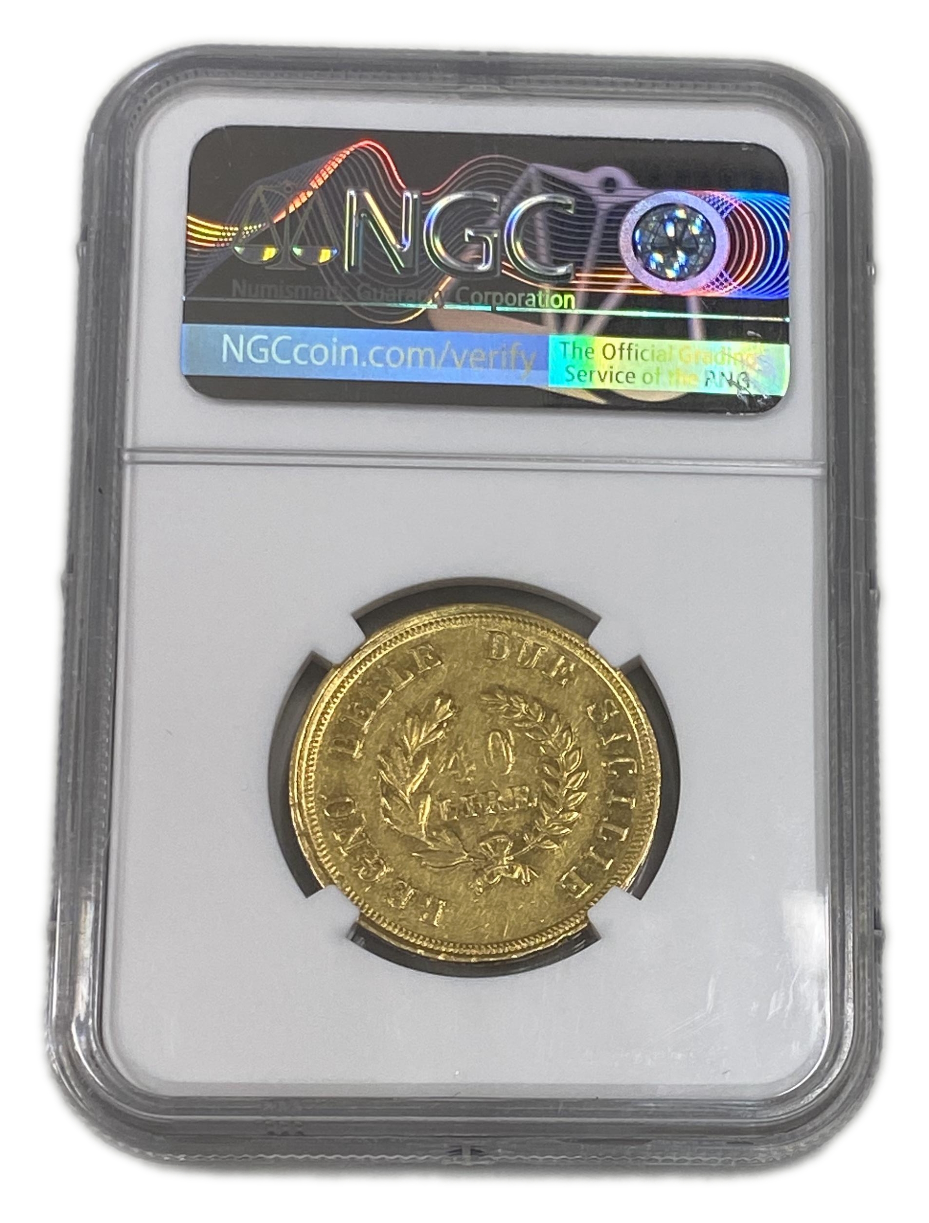Italy - 40 lire 1813 - Joachim Murat - NGC AU 55 - Gold 900, 12.9g, 27mm - 1 3