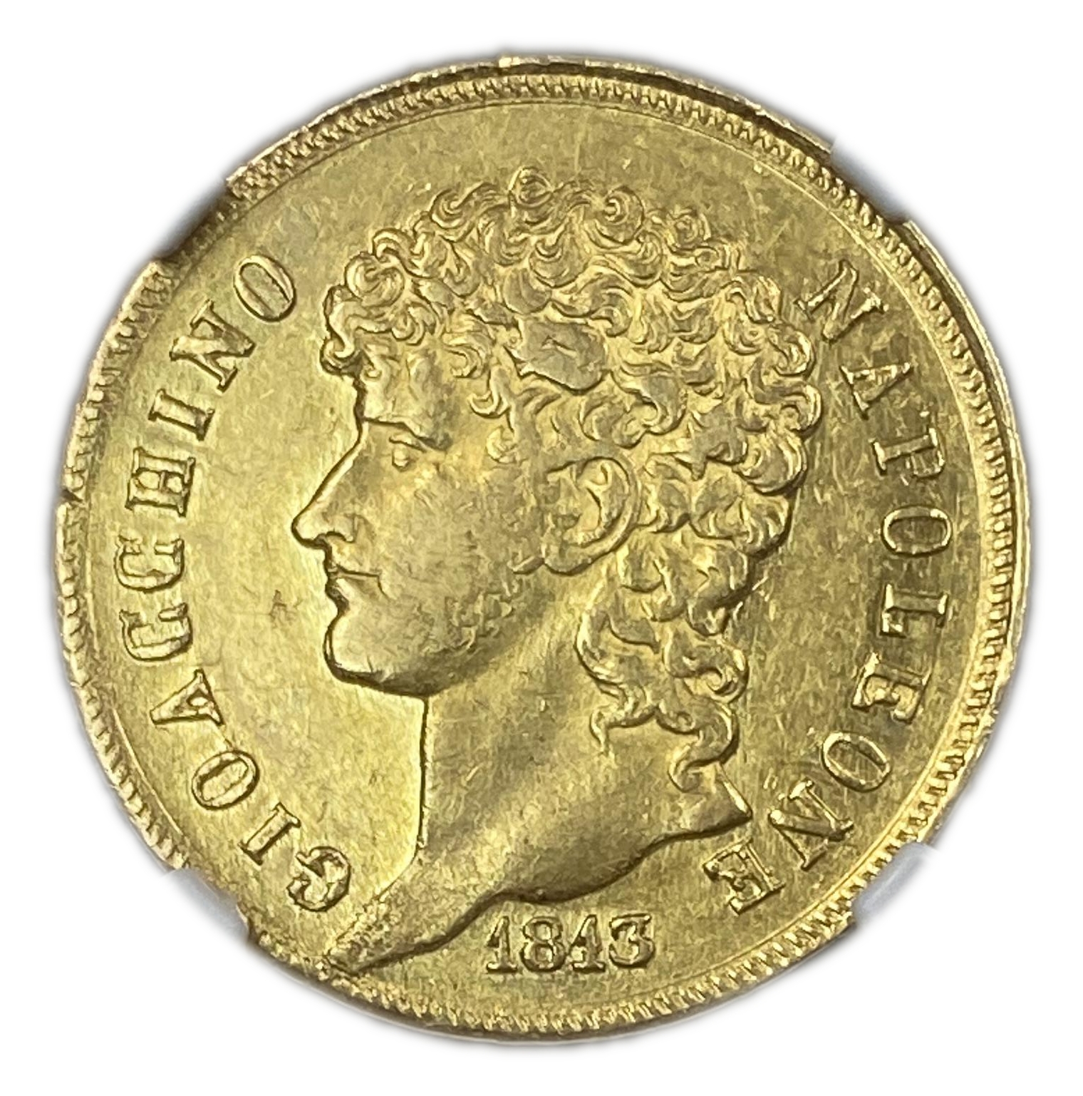 Italy - 40 lire 1813 - Joachim Murat - NGC AU 55 - Gold 900, 12.9g, 27mm