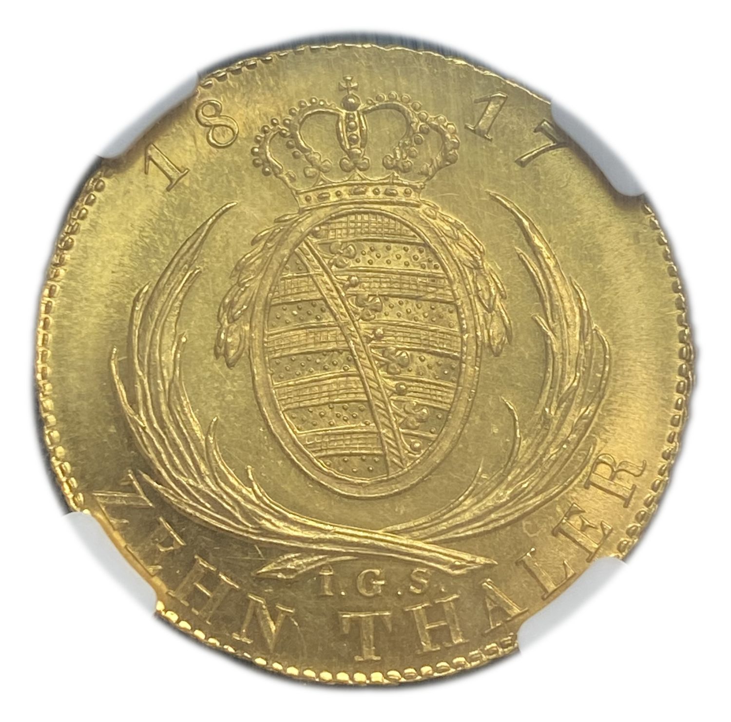 Germany - The Kingdom of Saxony (Albertinian Line) - 10 Thalers 1817 - Frederick August I - NGC MS 63 - TOP POP - ... - 1 1