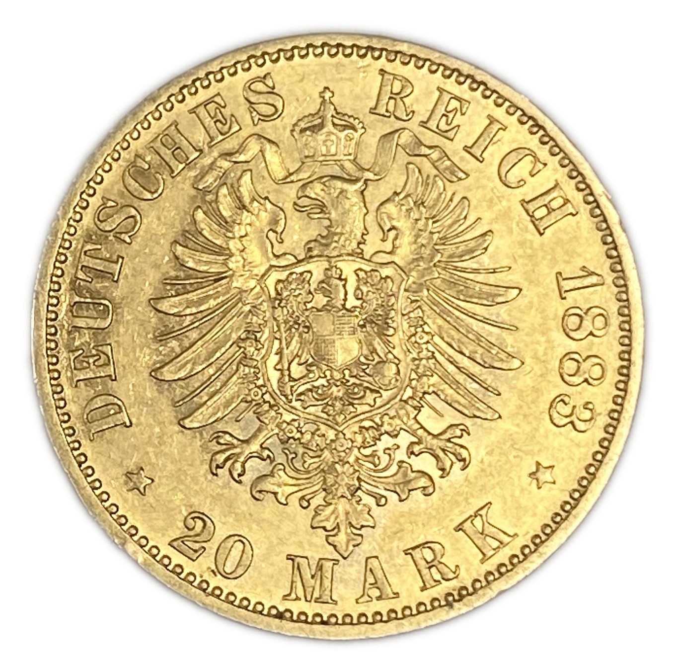Germany Prussia – 20 Mark 1883 – Wilhelm I – Gold 900, 7.95g, 22mm