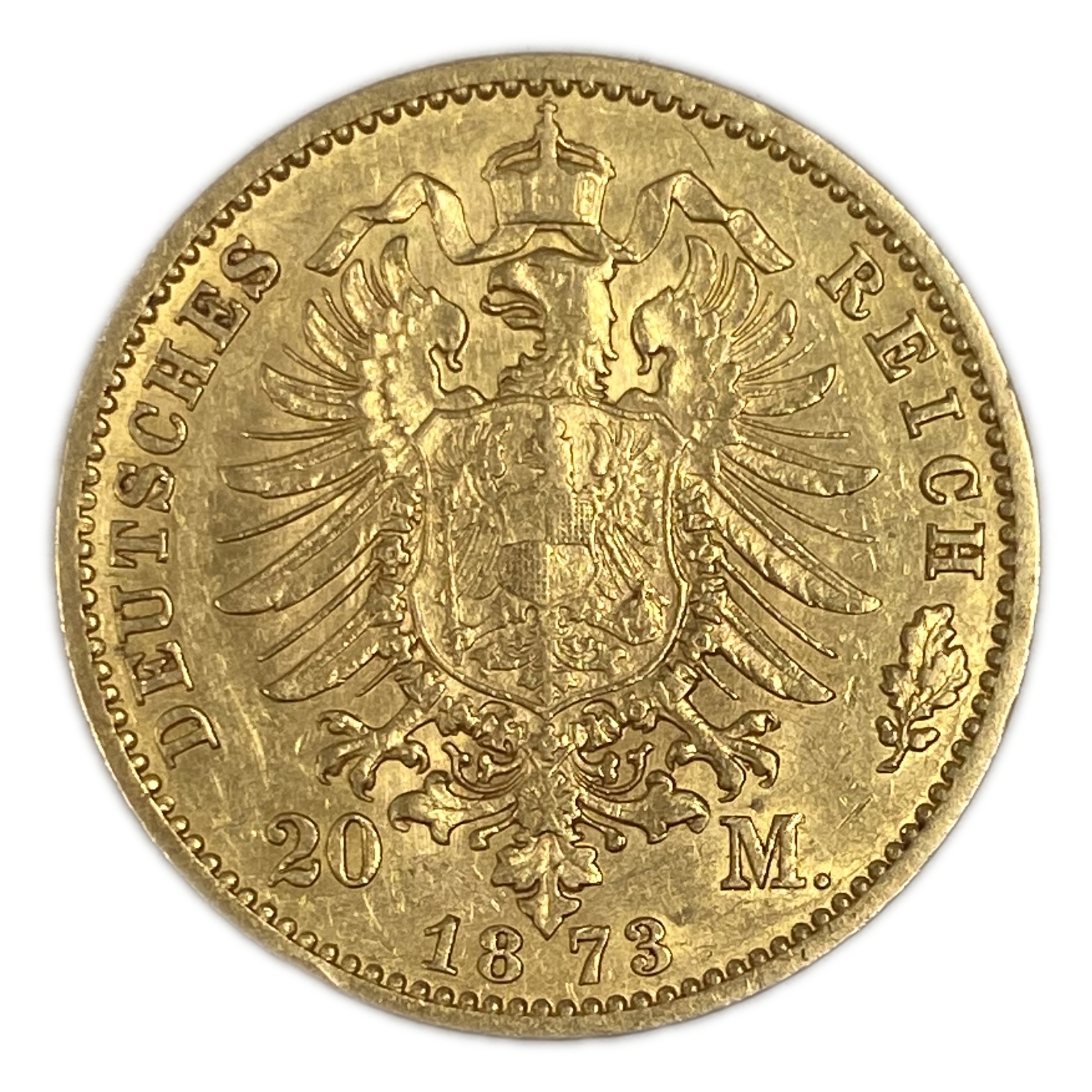 Germany Prussia – 20 Mark 1873 – Wilhelm I – Gold 900, 7.95g, 22mm