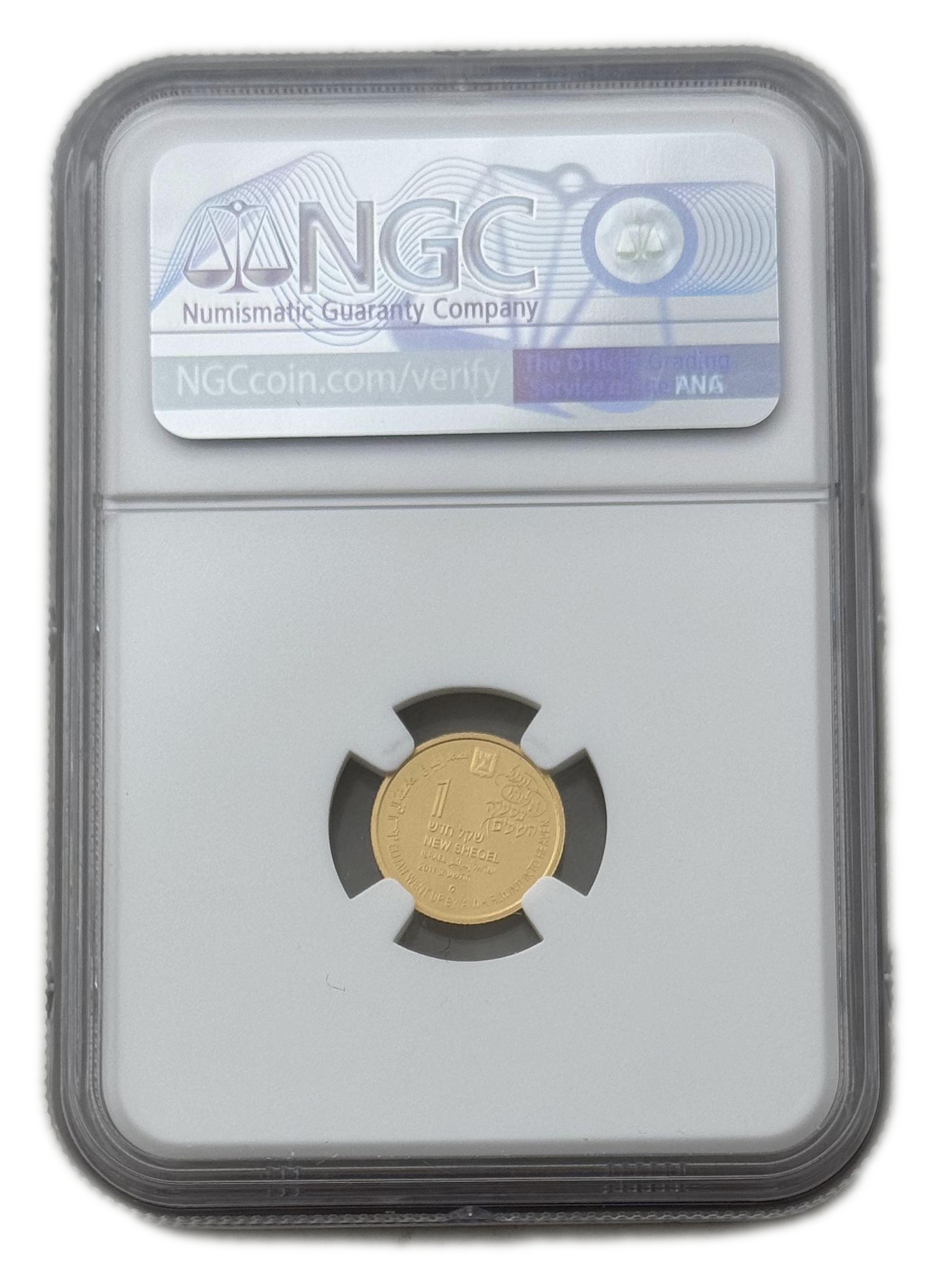 Israel - 1 Shekel 2001 - ELIJAH WENT UP BY A WHIRLWIND INTO HEAVEN - NGC PF 69 - Gold 999, 1.24g, 13.92mm - 1 3
