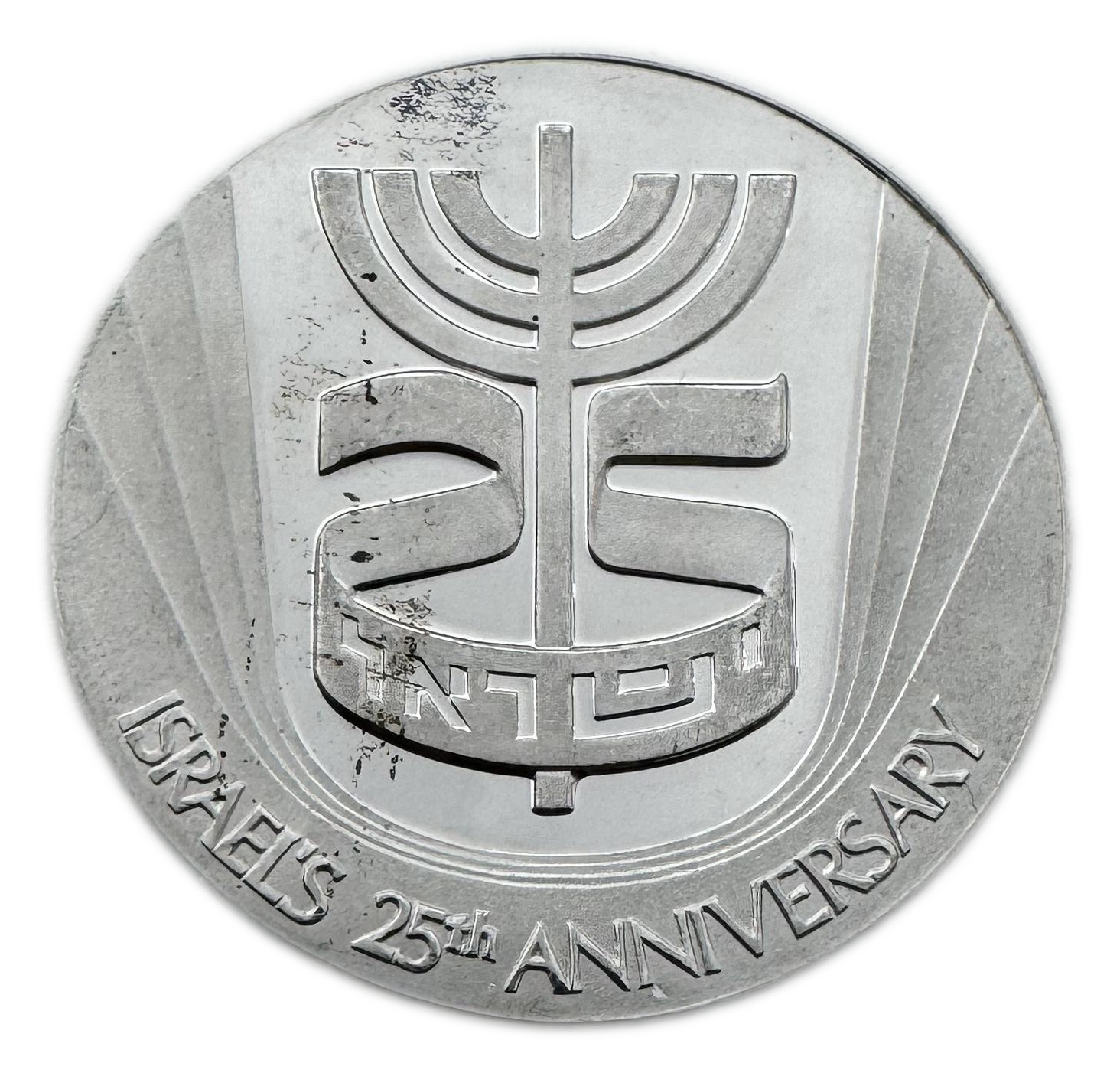 Israel - A Platina medal made in honor of 25 years to the State of Israel - Platina 999, 31.1g, 35mm - 1 0