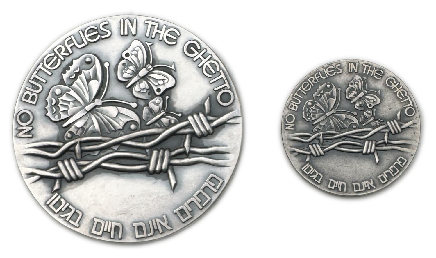 Israel - a pair of medals in memory of the children of the Holocaust - "Butterflies do not live in the ghetto" - ... - 1 0