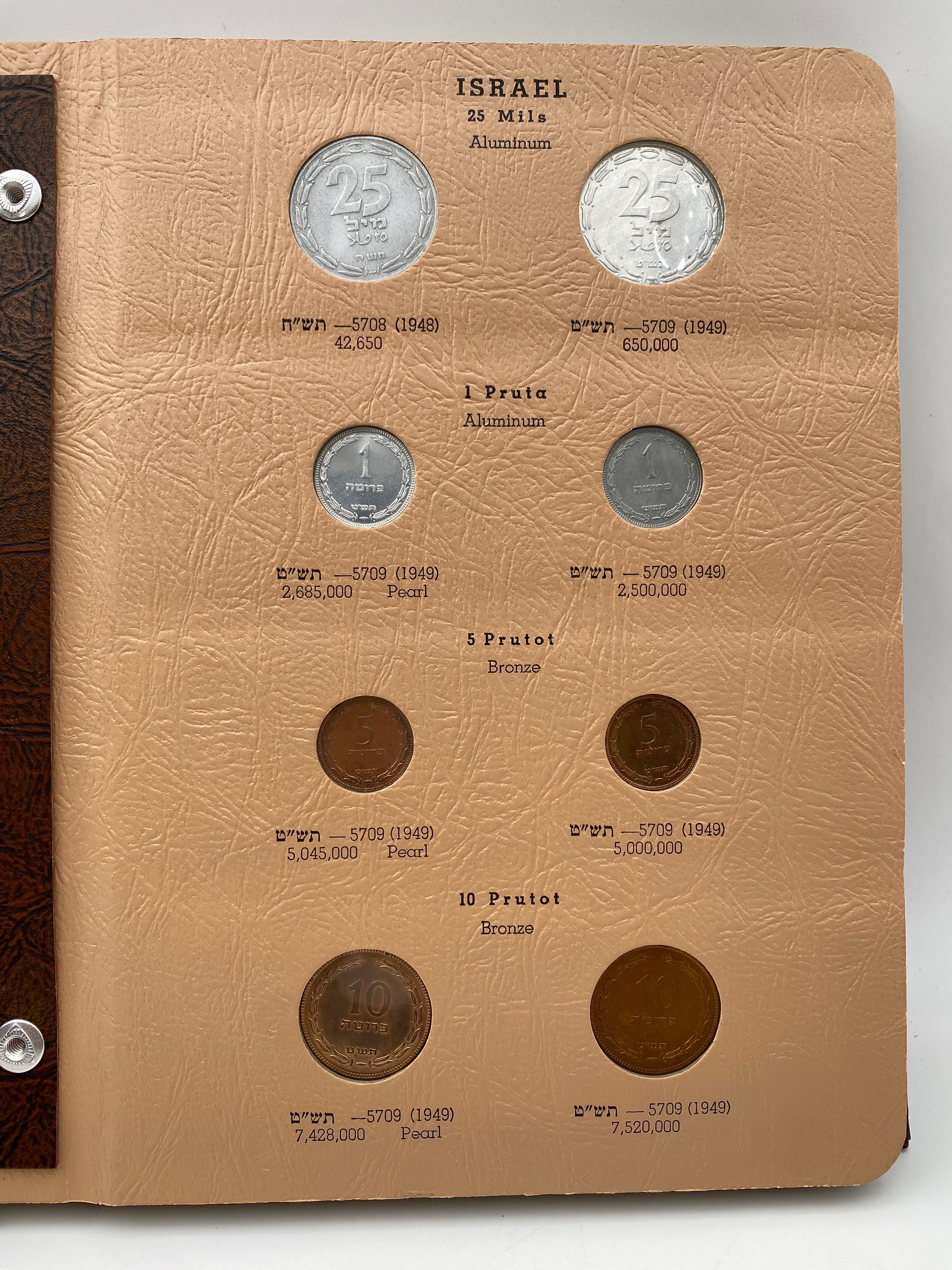 Israel - an impressive and unique coin album for Israeli coins, contains 3 coin pages full of Israeli coins from ... - 1 1