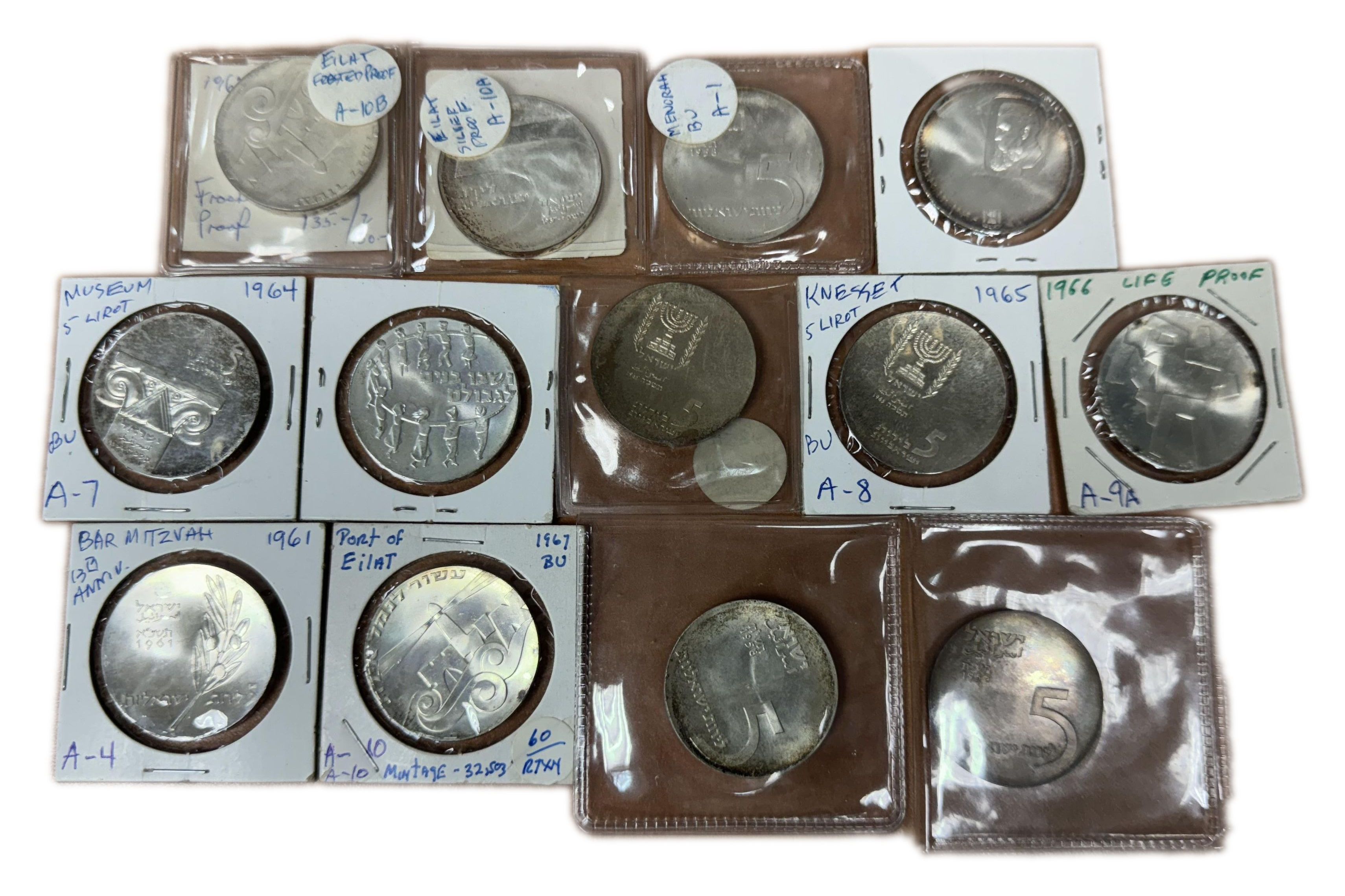 Israel - a large collection of 13 silver coins - 1960s-1980s - silver 900, 25g per unit (325g total) - The absolute ... - 1 0