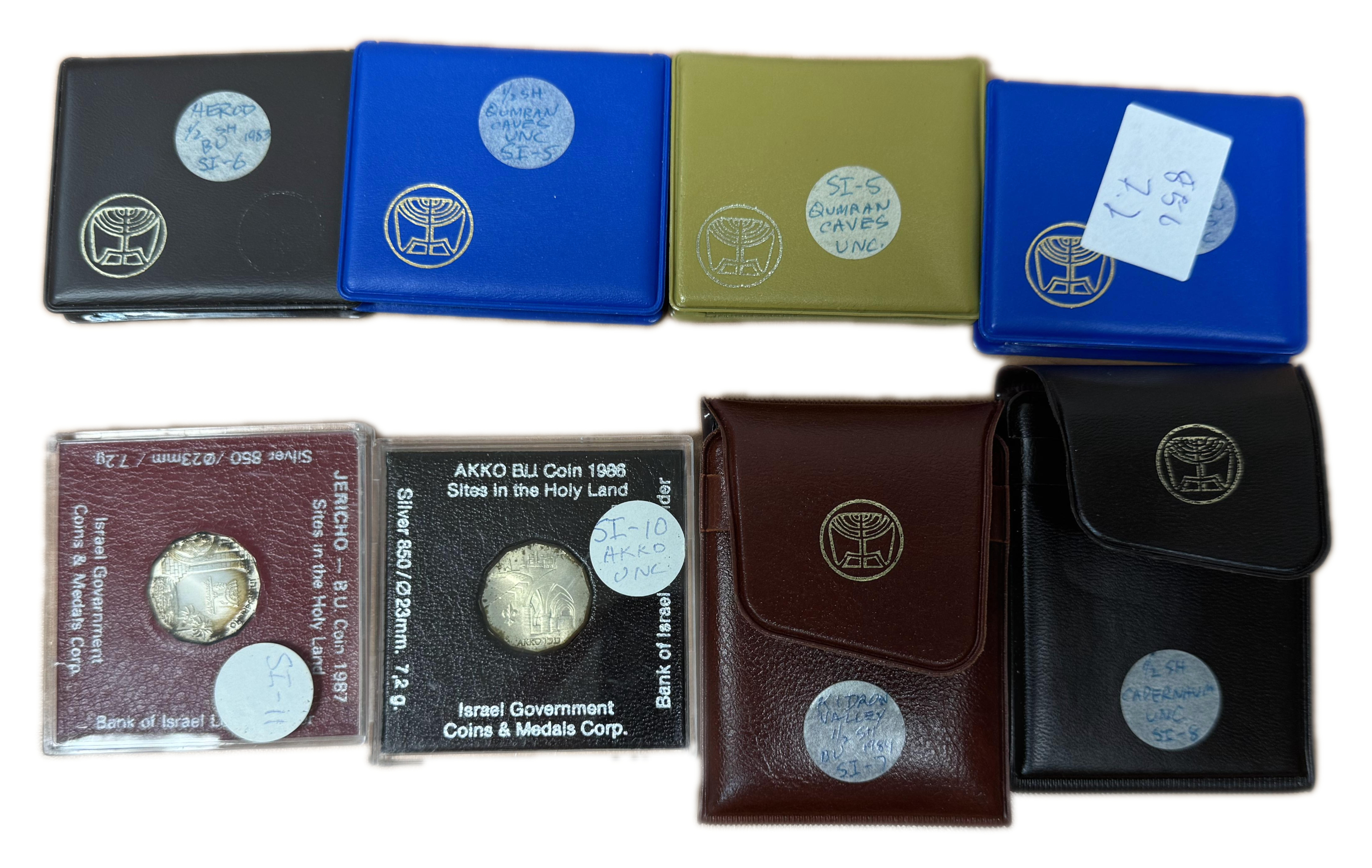 Israel - a collection of 8 silver coins - 1960s-1980s - silver 850, 7.2g per unit (57.6g total) - The absolute ... - 1 0
