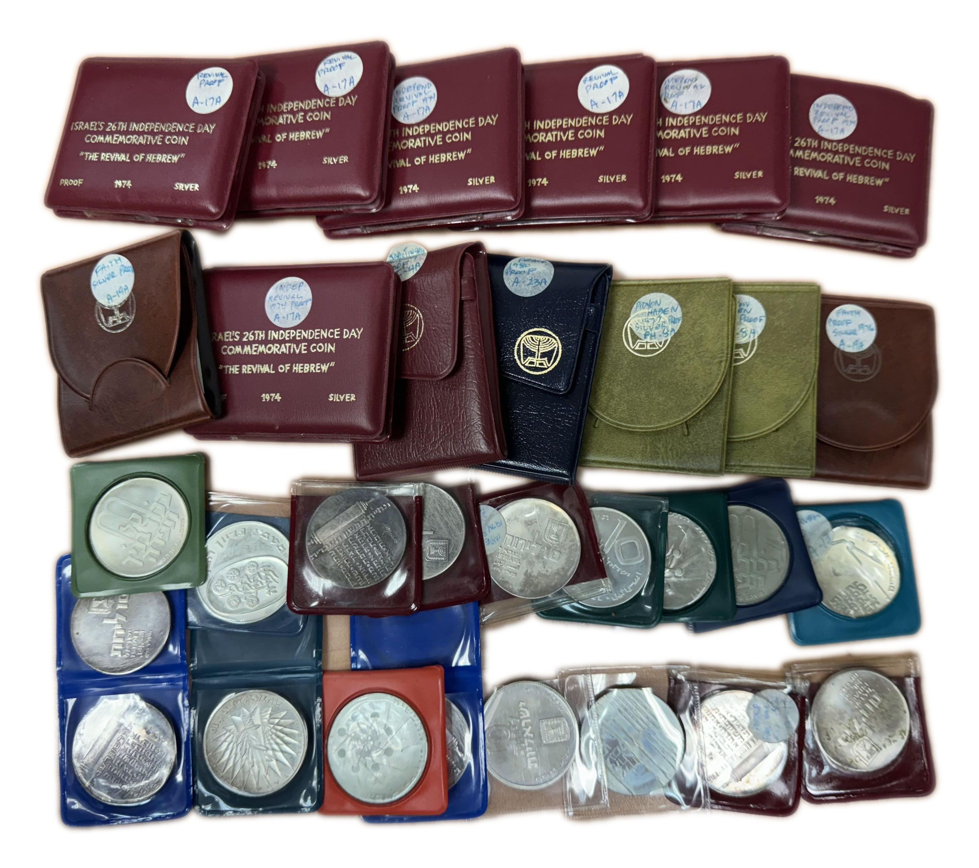 Israel - a large collection of 31 silver coins - 1960s-1980s - silver 900, 26g per unit (806g total) - The absolute ... - 1 0