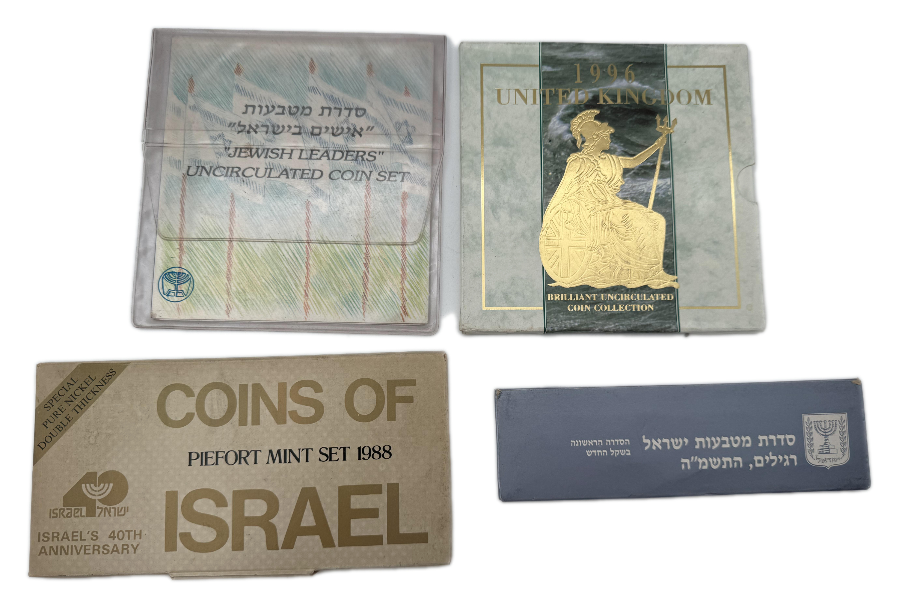 Israel - a lot of 10 sets of Israeli coins + another set of England (1996) - all in UNC conditions - 1 2