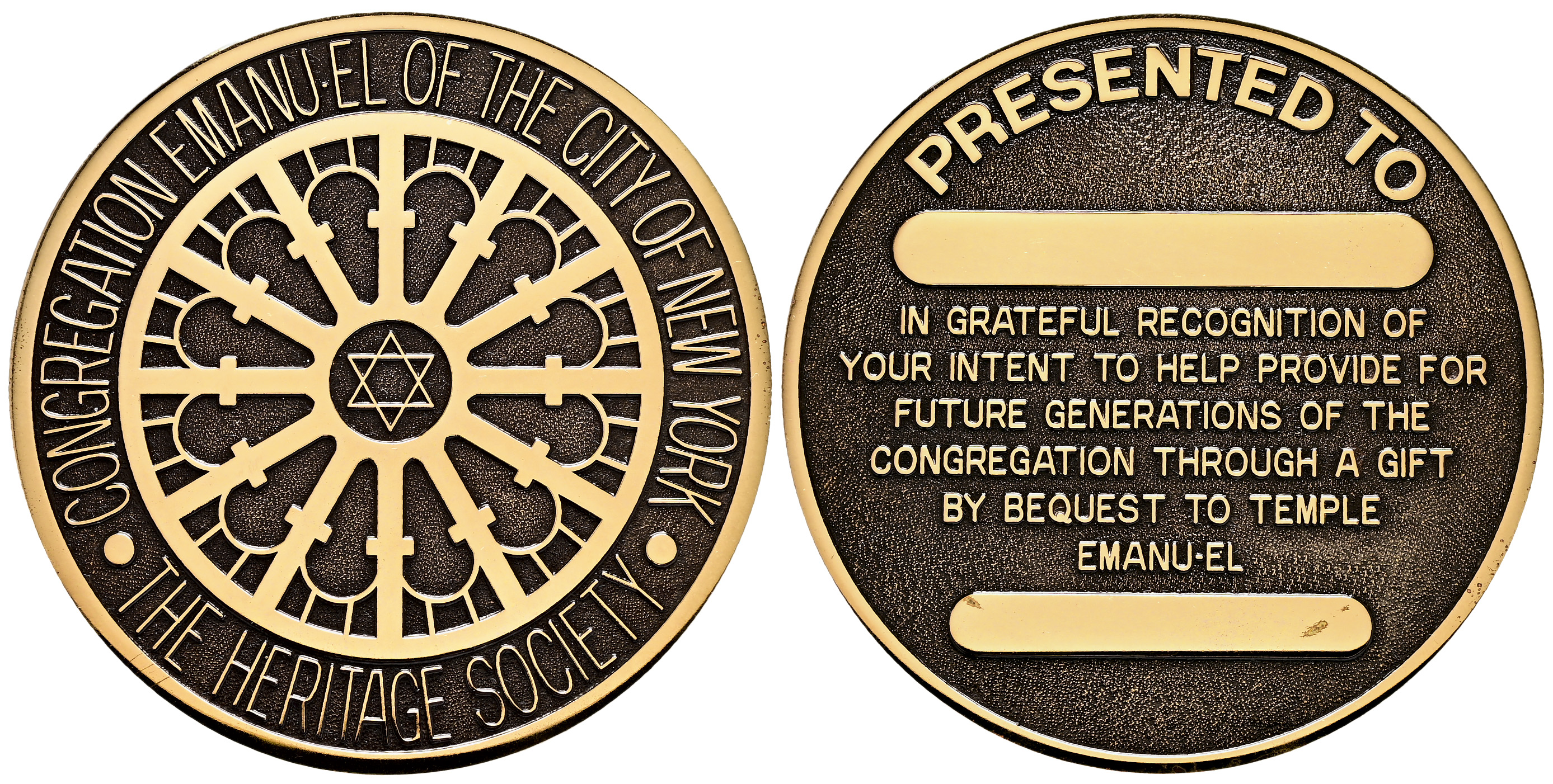 JUdaica / Zionisim – Congregation Emanuel of the City of New York (1995) Medal – 75mm, 185g - 1 0