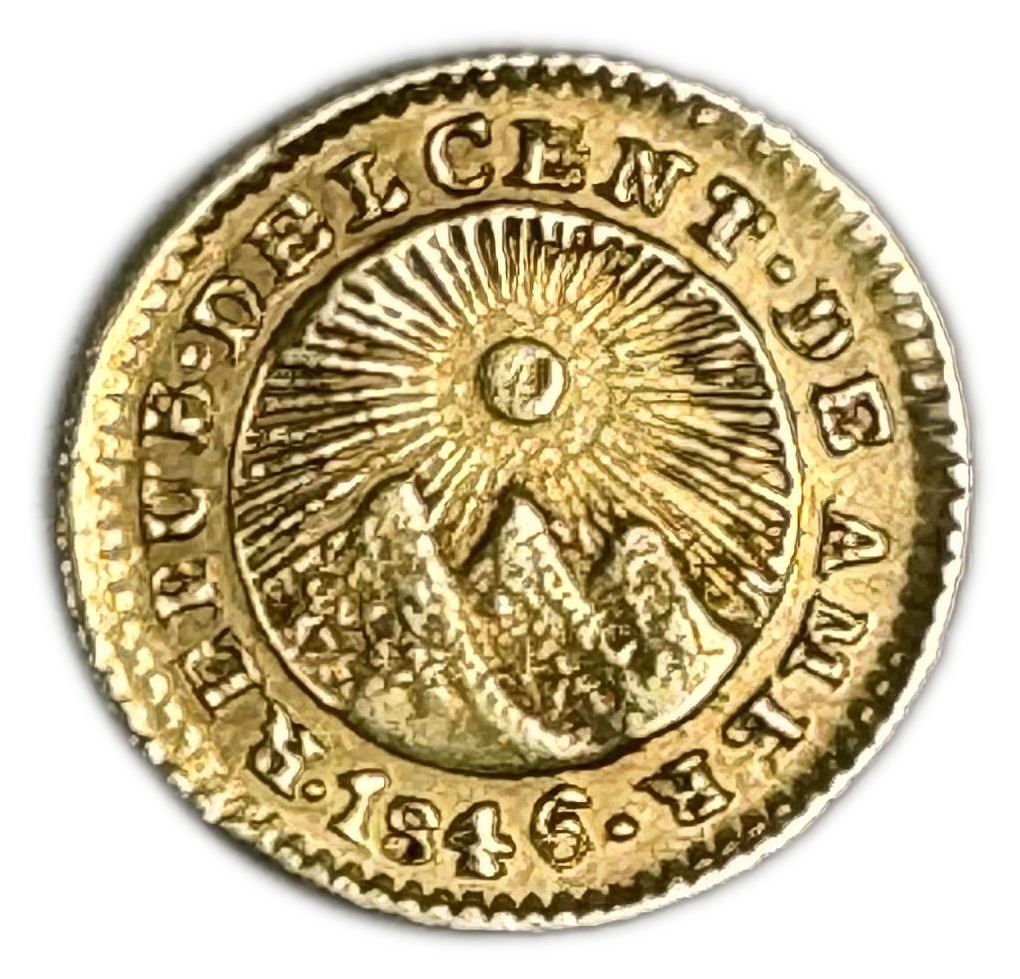 Costa Rica - 1/2 Escudo 1846 - Gold 875, 1.68g, 14mm - 1 0