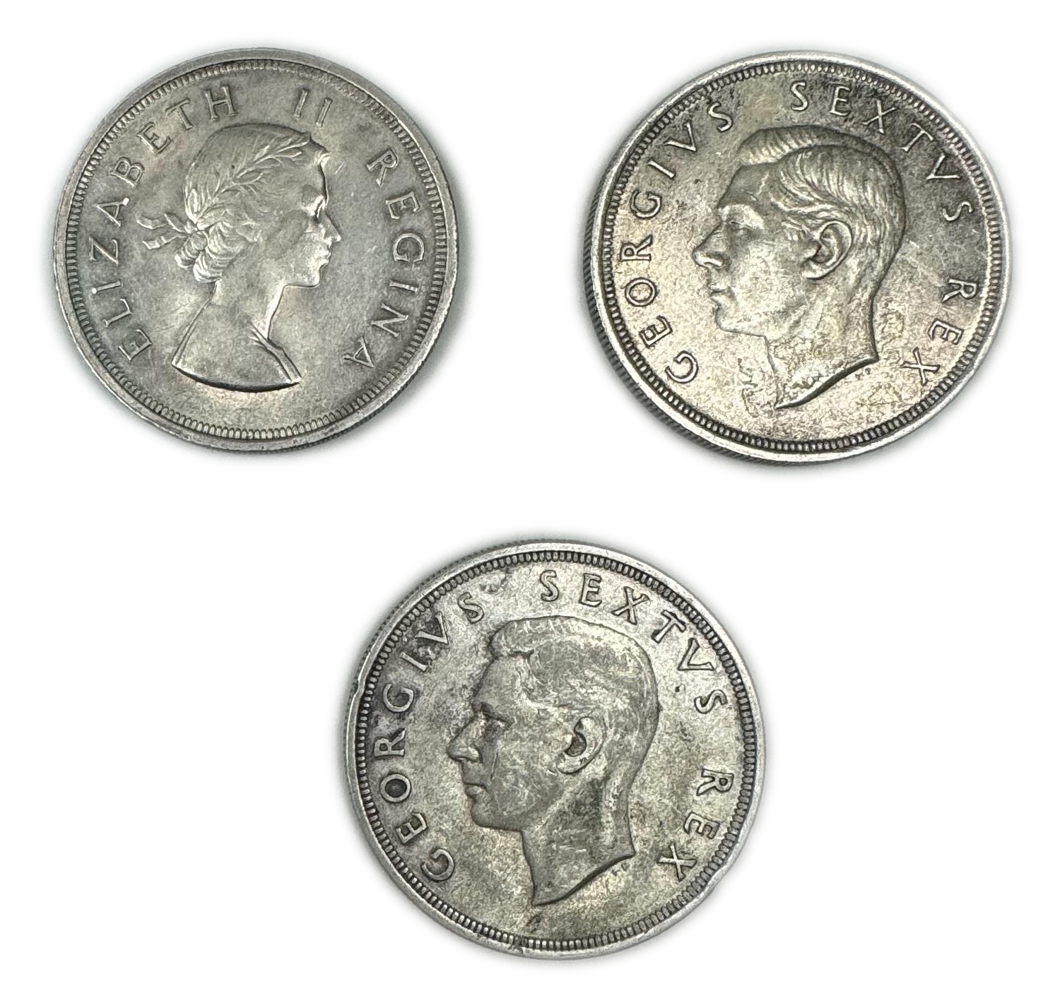 South Africa - 5 Shillings 1952, 1958 - Silver 500, 28.28g, 38.6mm - 1 1