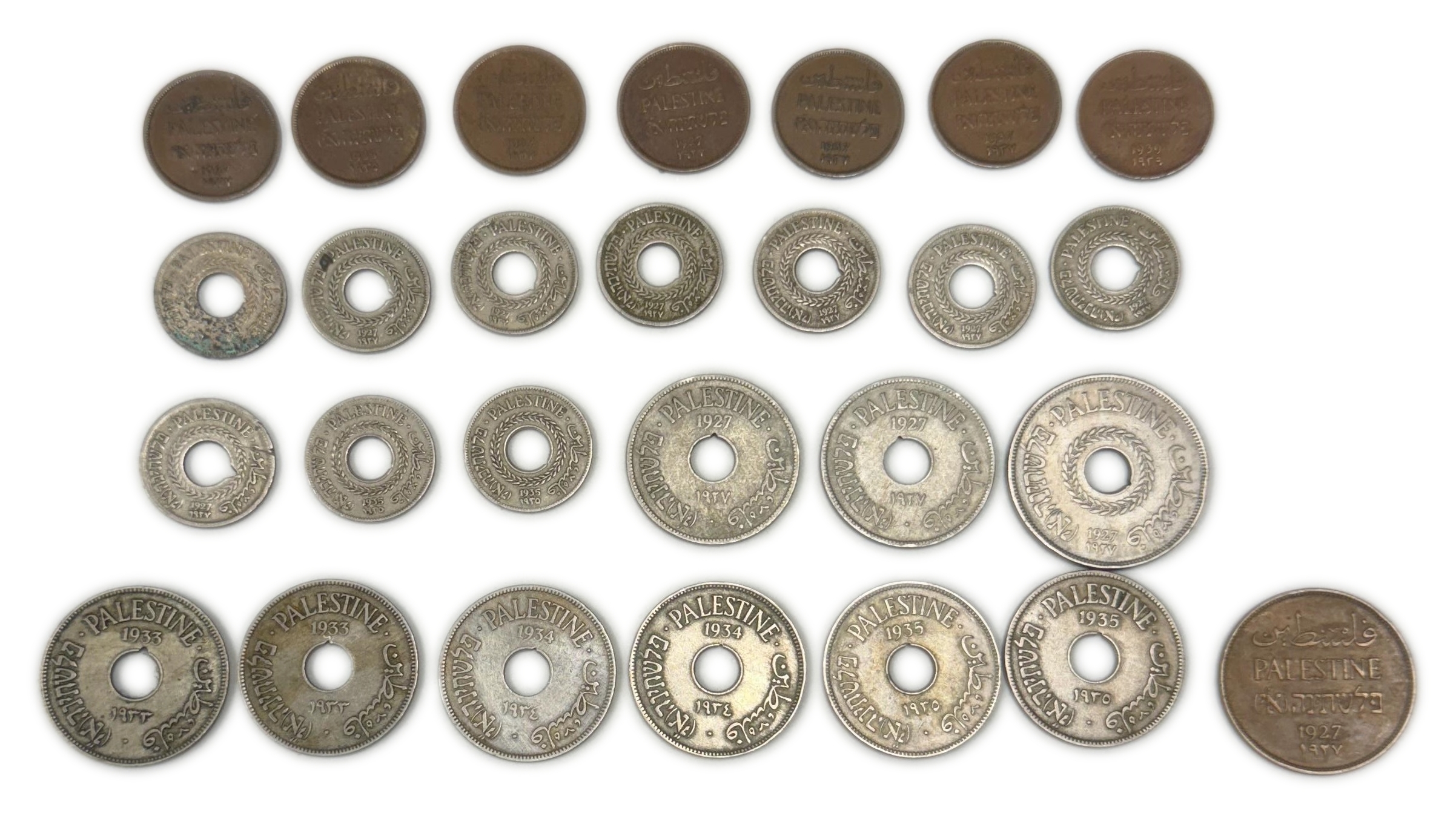 Palestine – Lot of 32 coins of 1, 2, 5, 10 and 20 Mils – Different years and conditions - 1 0