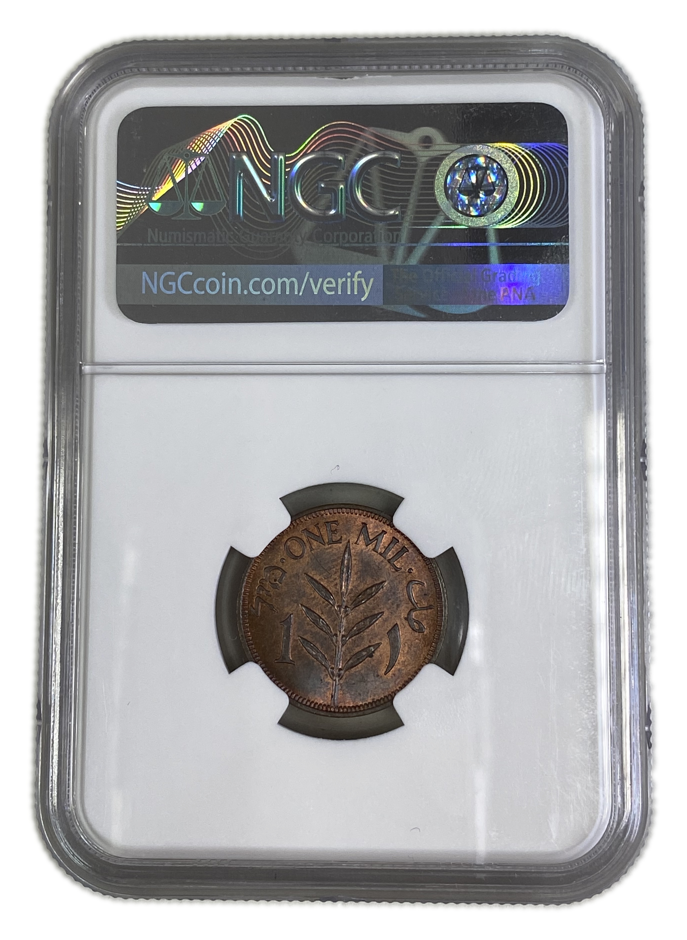 Palestine - 1 Mil 1937 - NGC MS 64 RB - 1 3