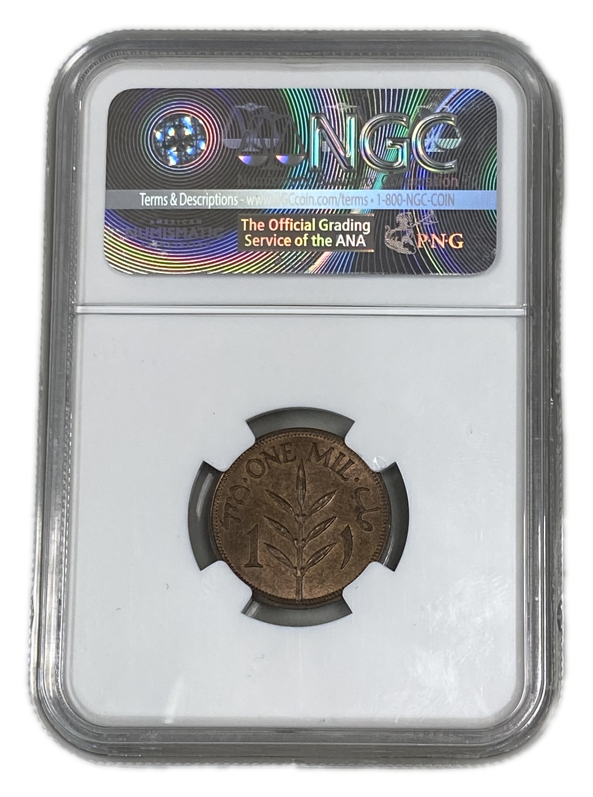 Palestine - 1 Mil 1942 - NGC MS 65 BN - 1 3