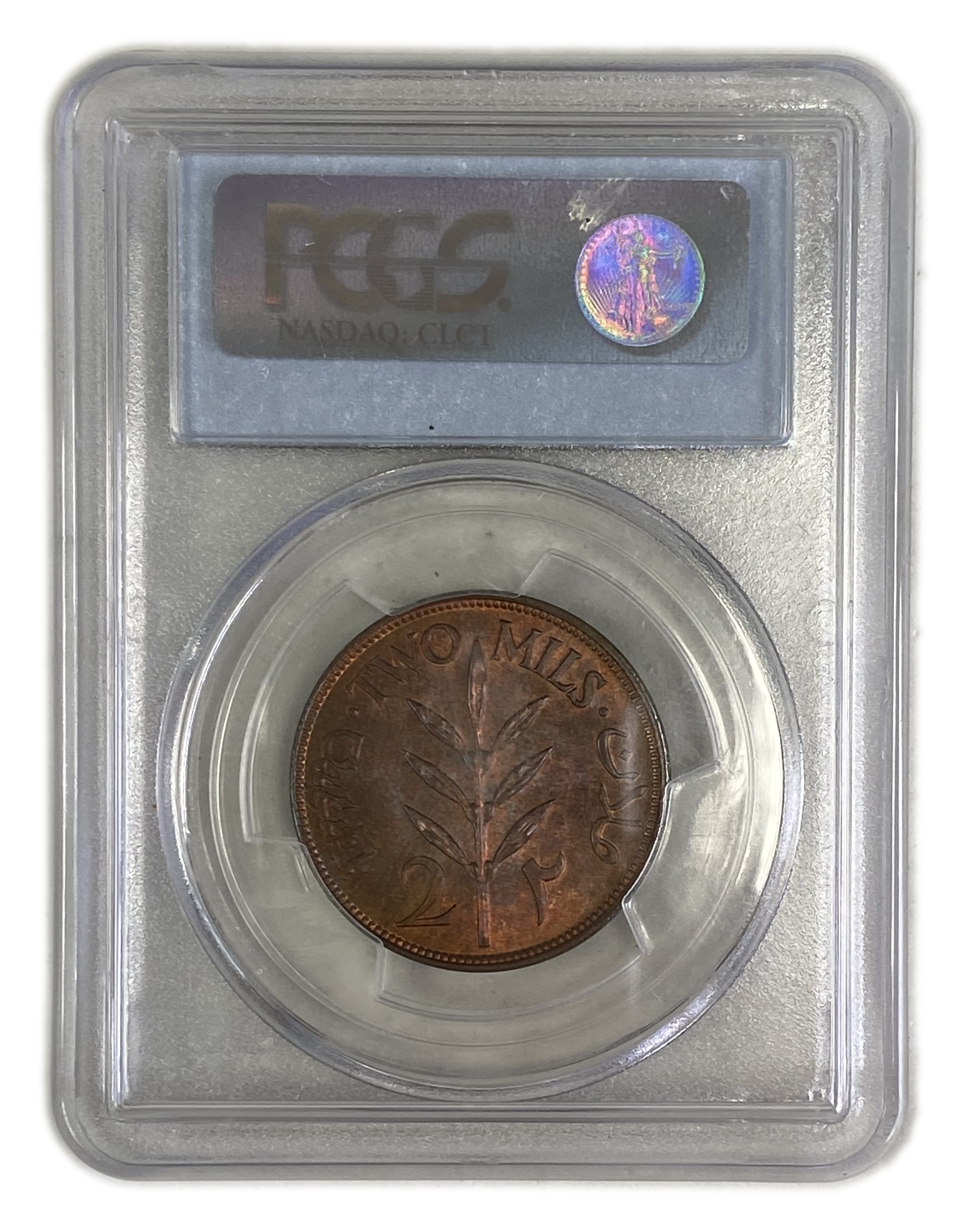 Palestine – 2 Mils 1927 – PCGS MS 64 RB - 1 3