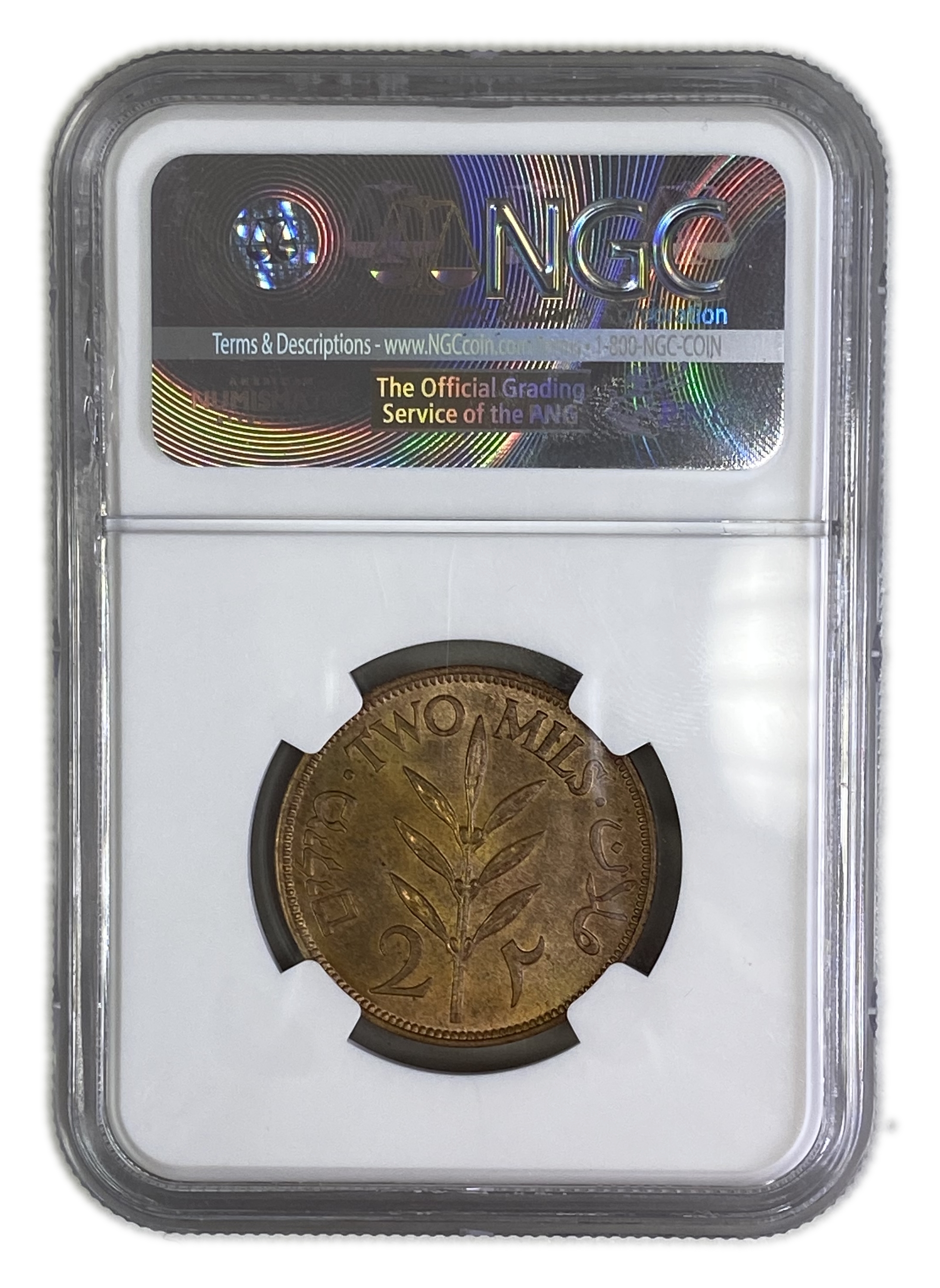 Palestine - 2 MIl 1942 - NGC MS 64 RB - 1 3